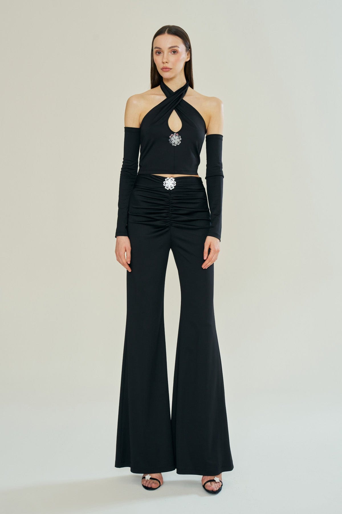 Botanical Refflection Draped Pants made by Declara