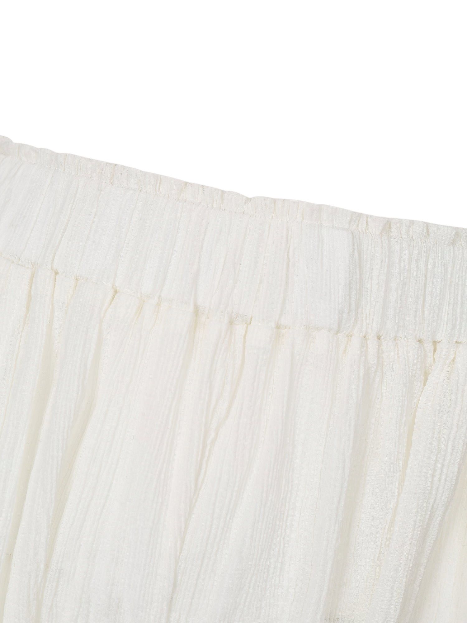 WRINKLED PLEATED COTTON TROUSERS – IVORY/YELLOW made by YIBRI