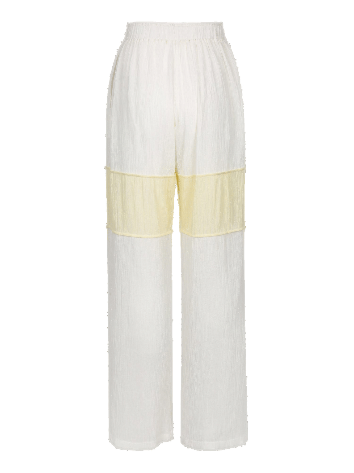 WRINKLED PLEATED COTTON TROUSERS – IVORY/YELLOW made by YIBRI