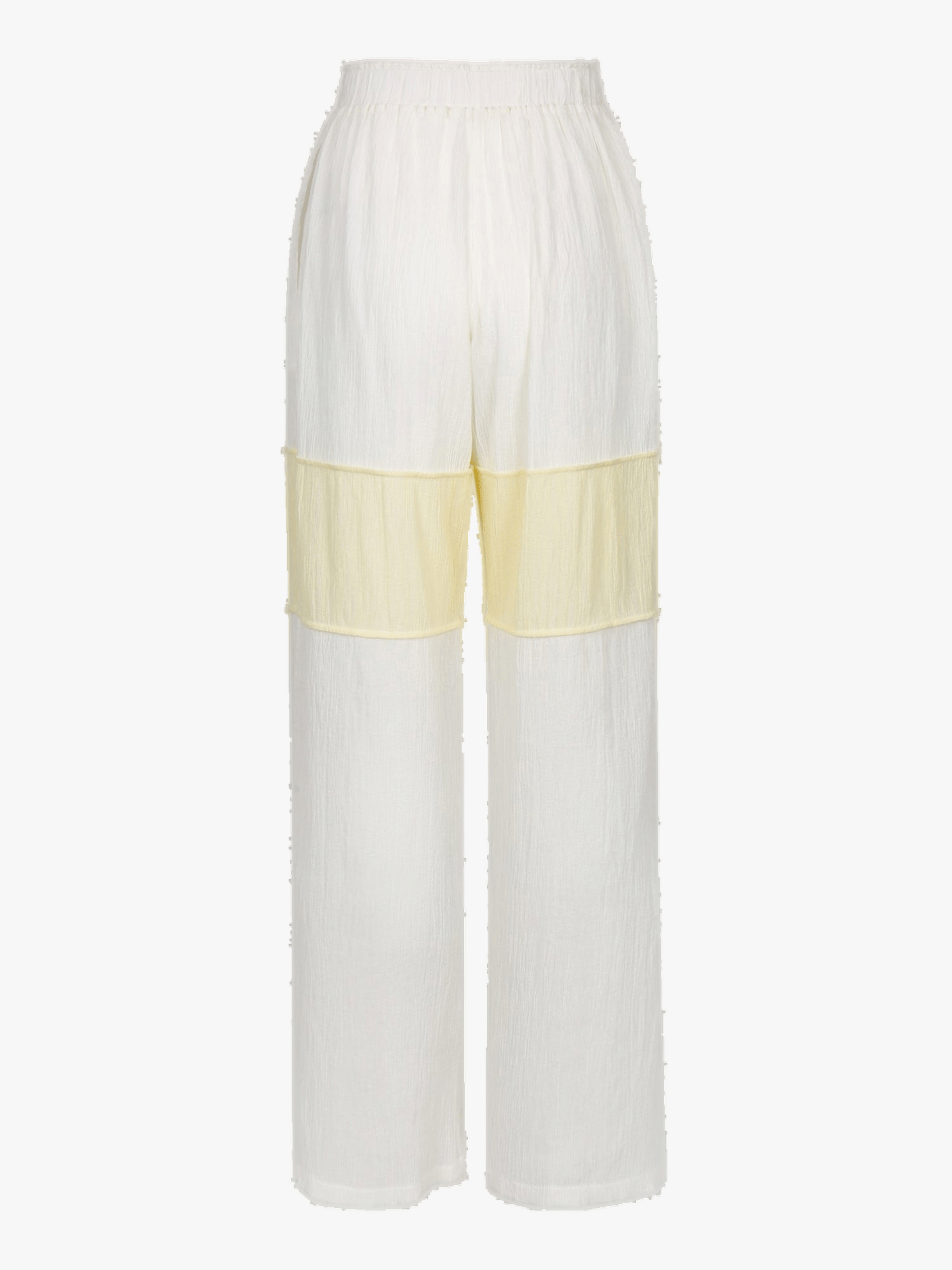WRINKLED PLEATED COTTON TROUSERS – IVORY/YELLOW made by YIBRI