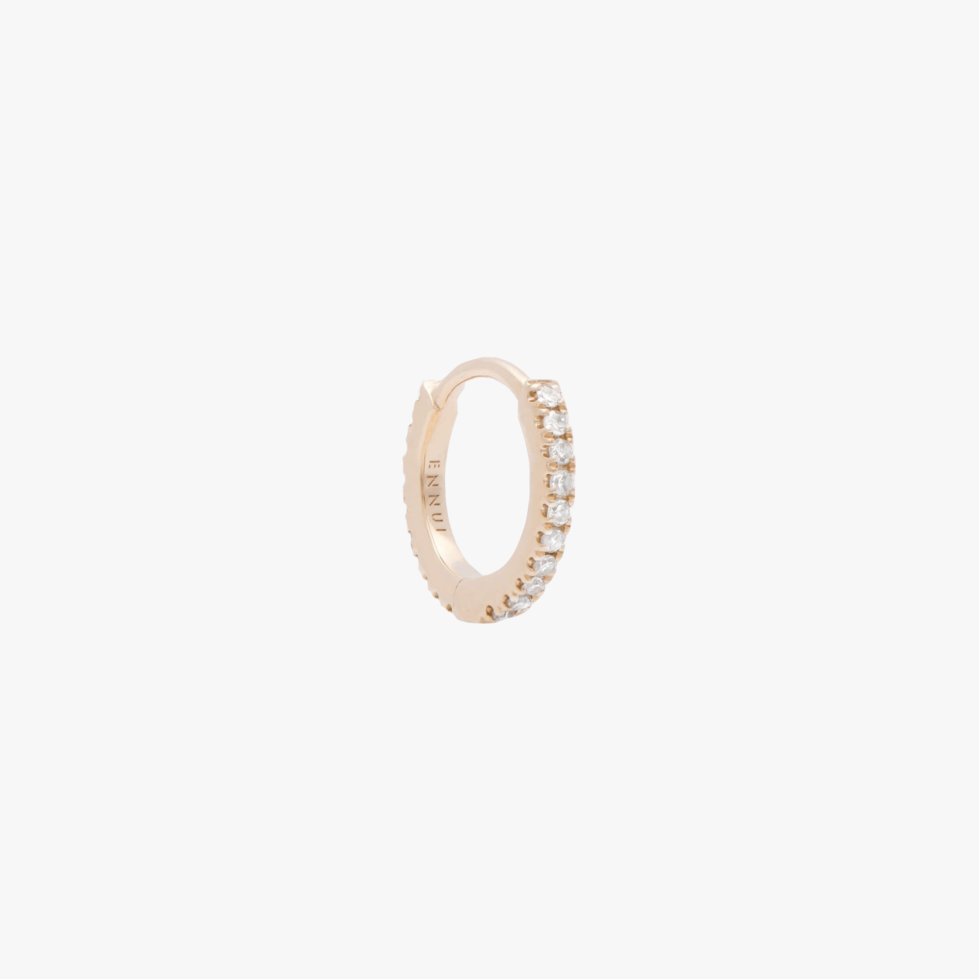 HUGGIE WHITE DIAMOND & ROSE GOLD - 9mm made by ENNUI