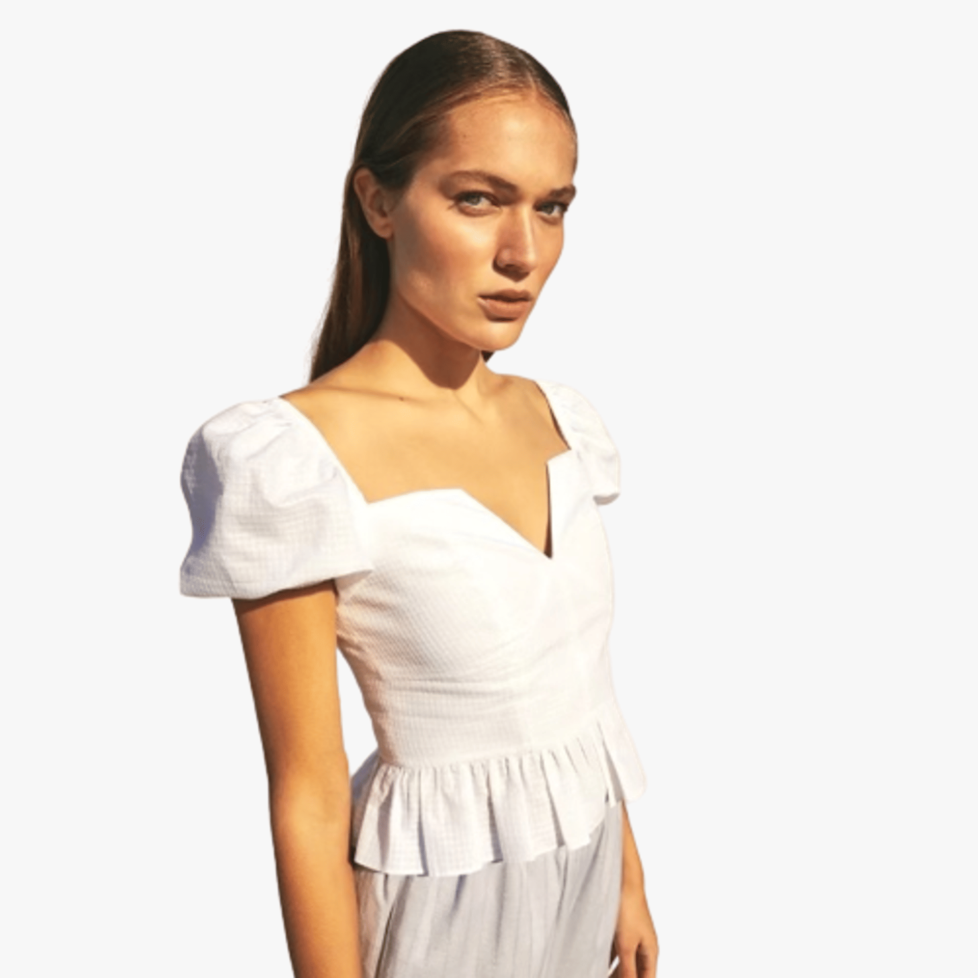 Movenna Top in White made by Nazli Ceren