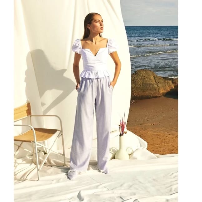 Movenna Top in White made by Nazli Ceren