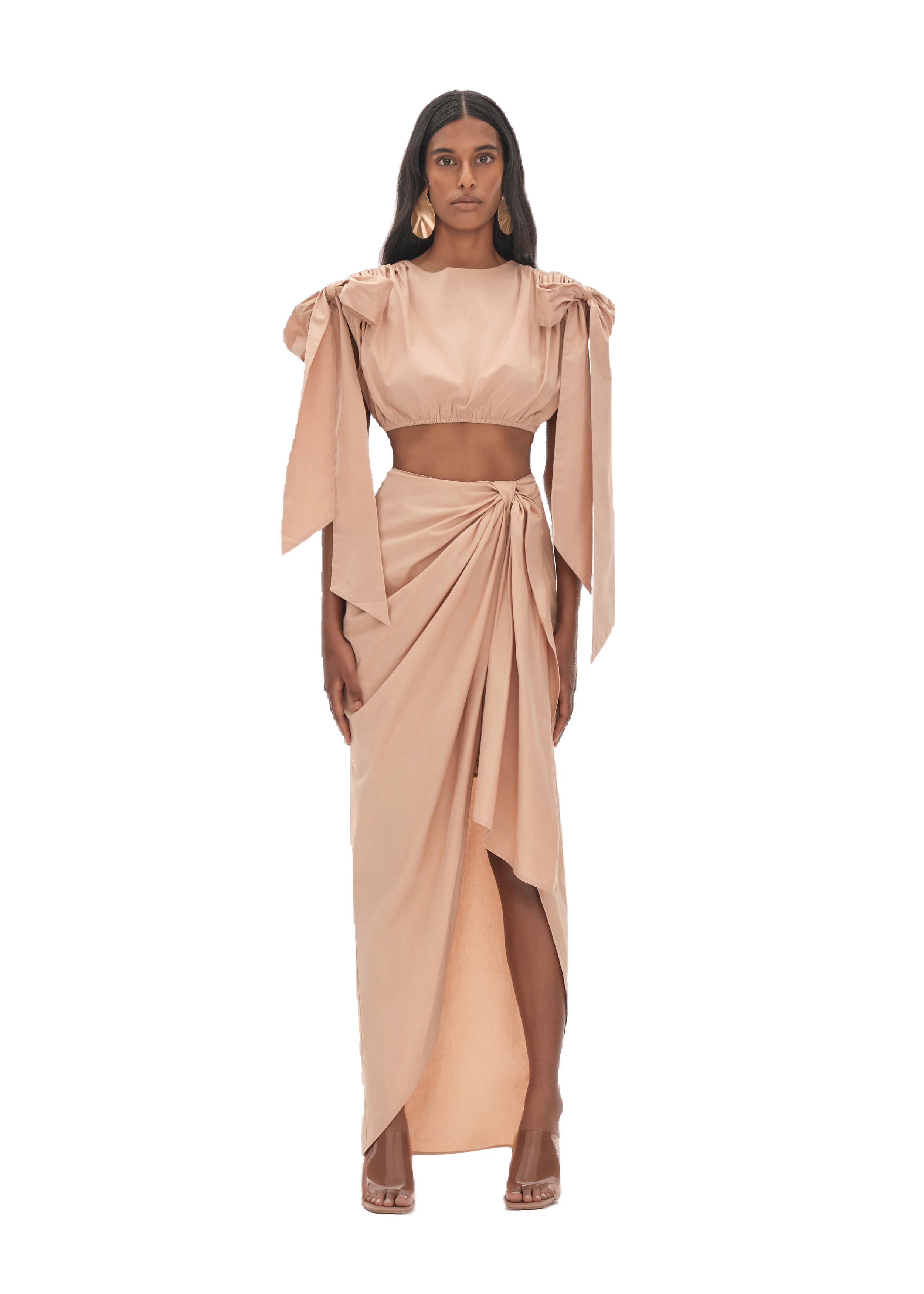 HALIMA NUDE CROPPED TOP made by Andrea Iyamah