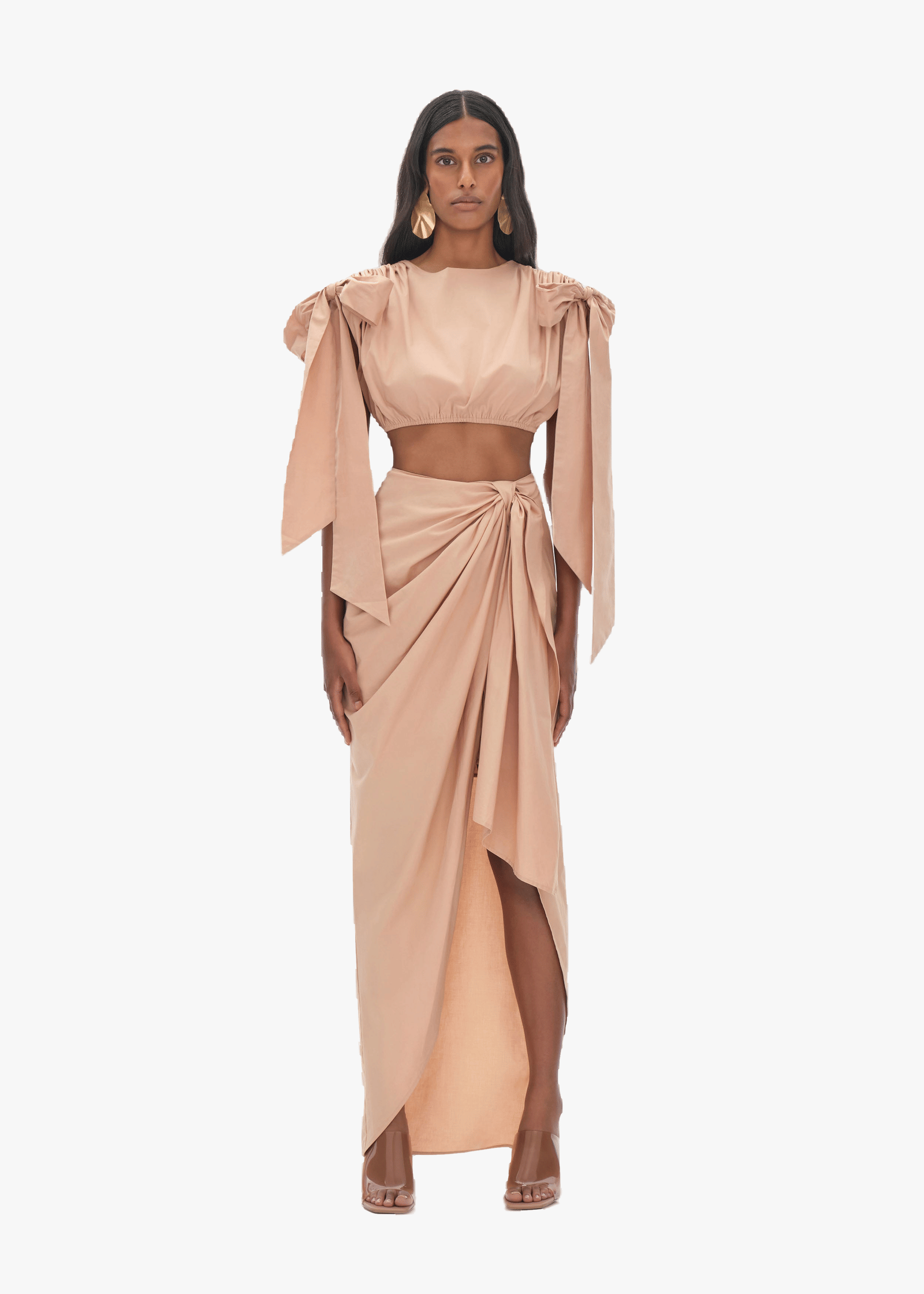 HALIMA NUDE CROPPED TOP made by Andrea Iyamah