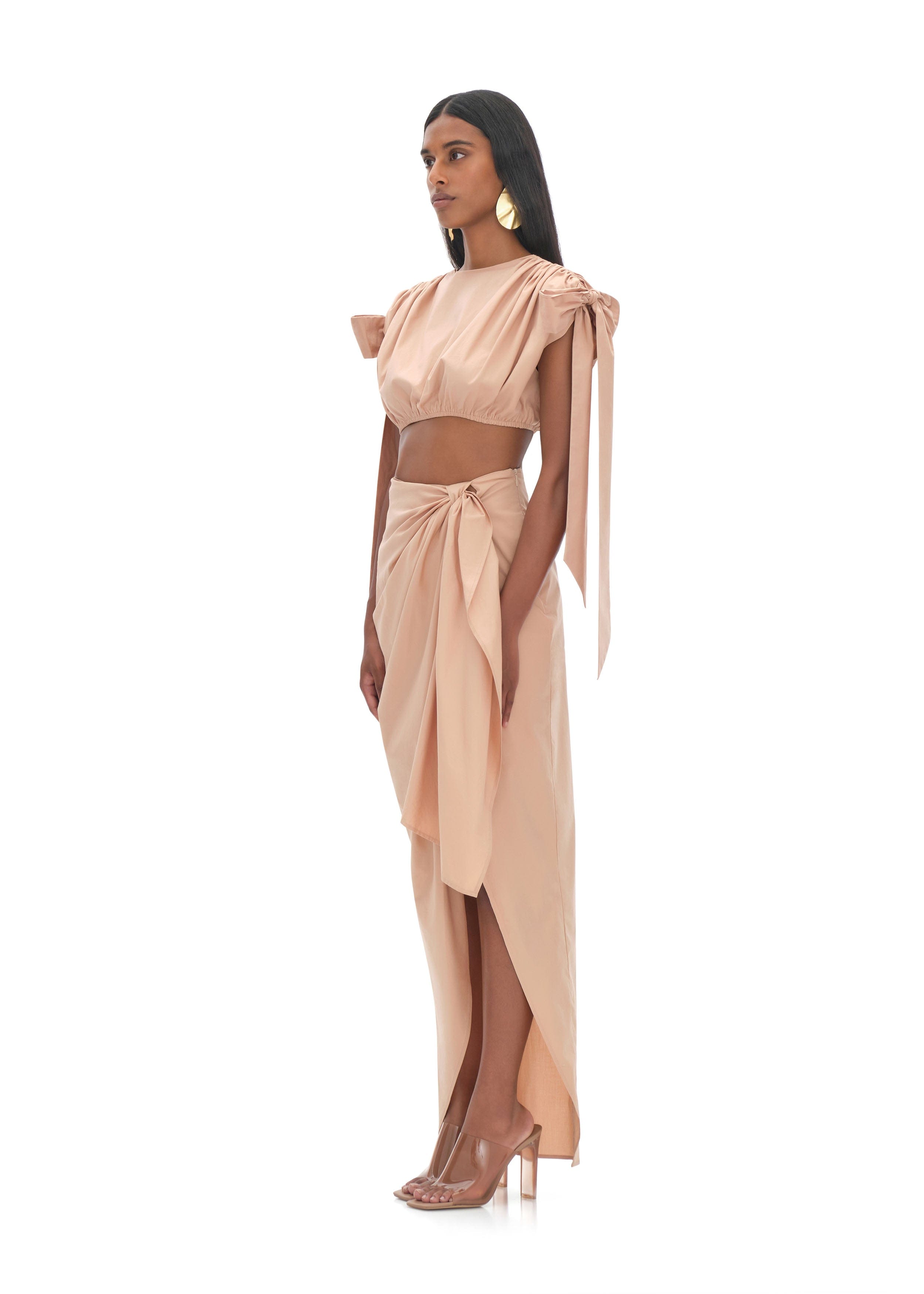 HALIMA NUDE CROPPED TOP made by Andrea Iyamah