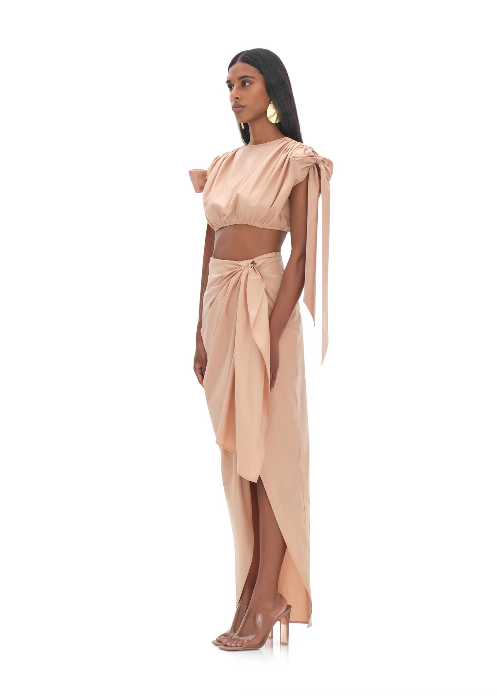 HALIMA NUDE CROPPED TOP made by Andrea Iyamah