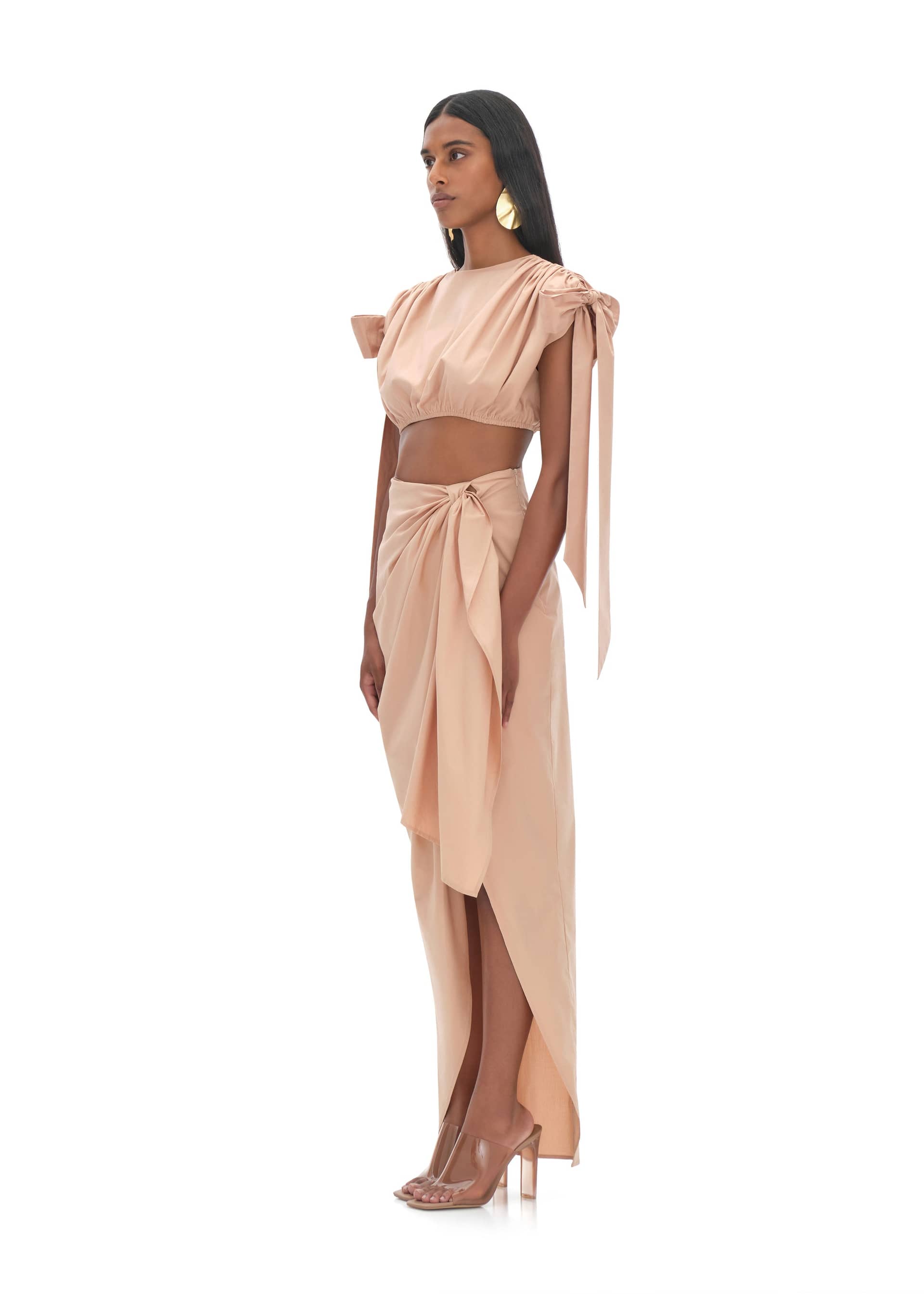 HALIMA NUDE CROPPED TOP made by Andrea Iyamah