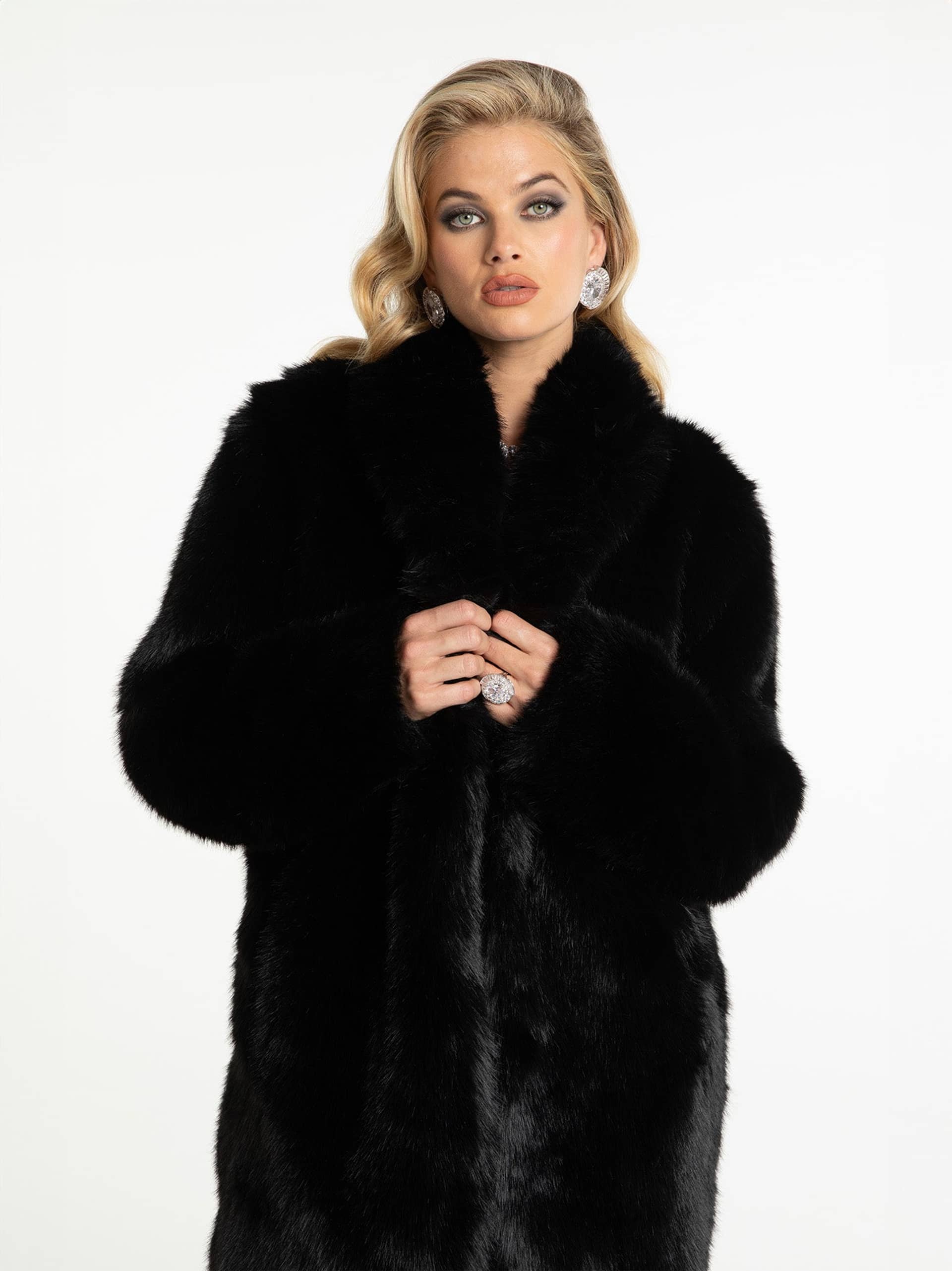 Sofia Fur Coat (Black) made by Nana Jacqueline