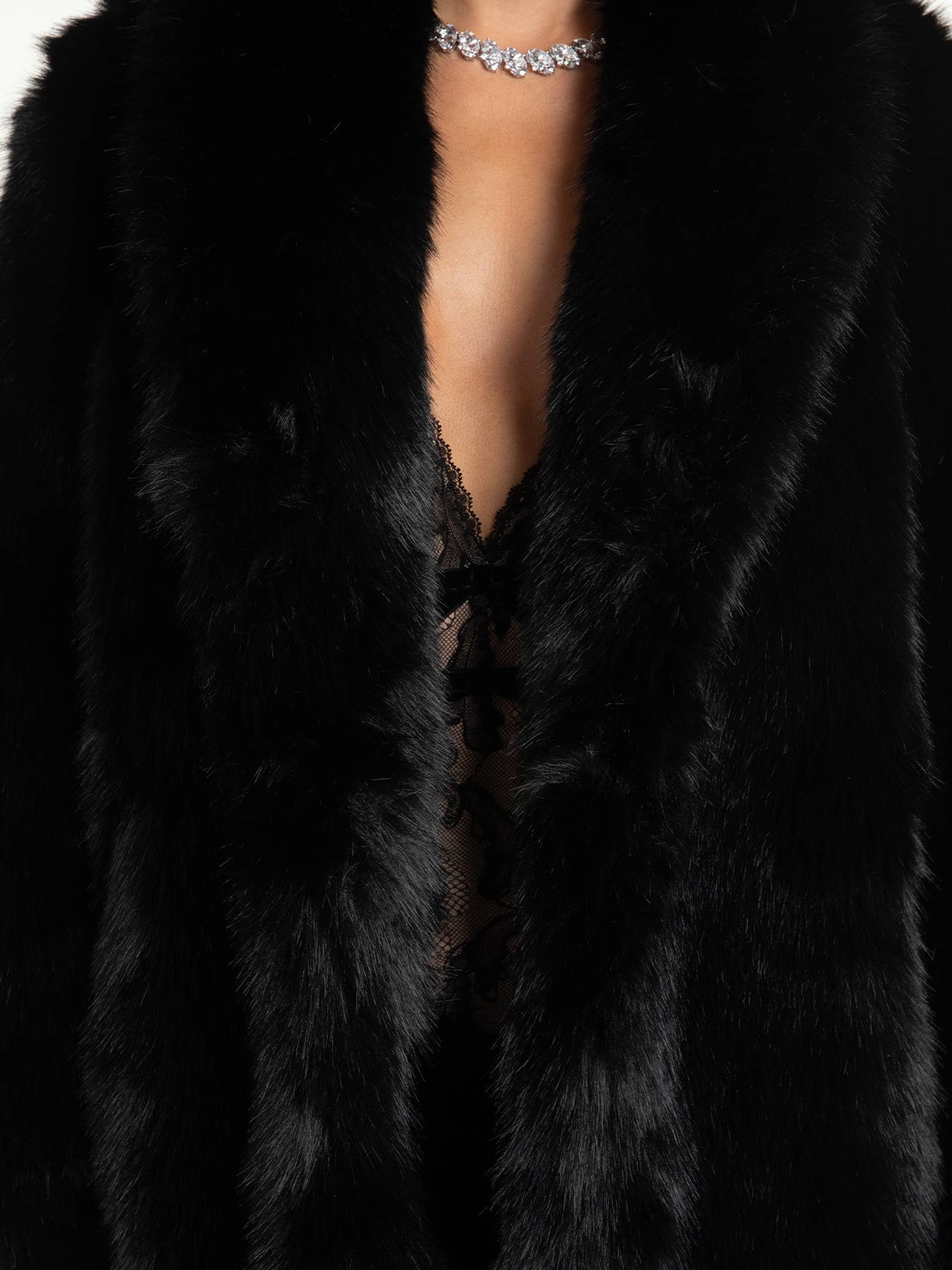 Sofia Fur Coat (Black) made by Nana Jacqueline