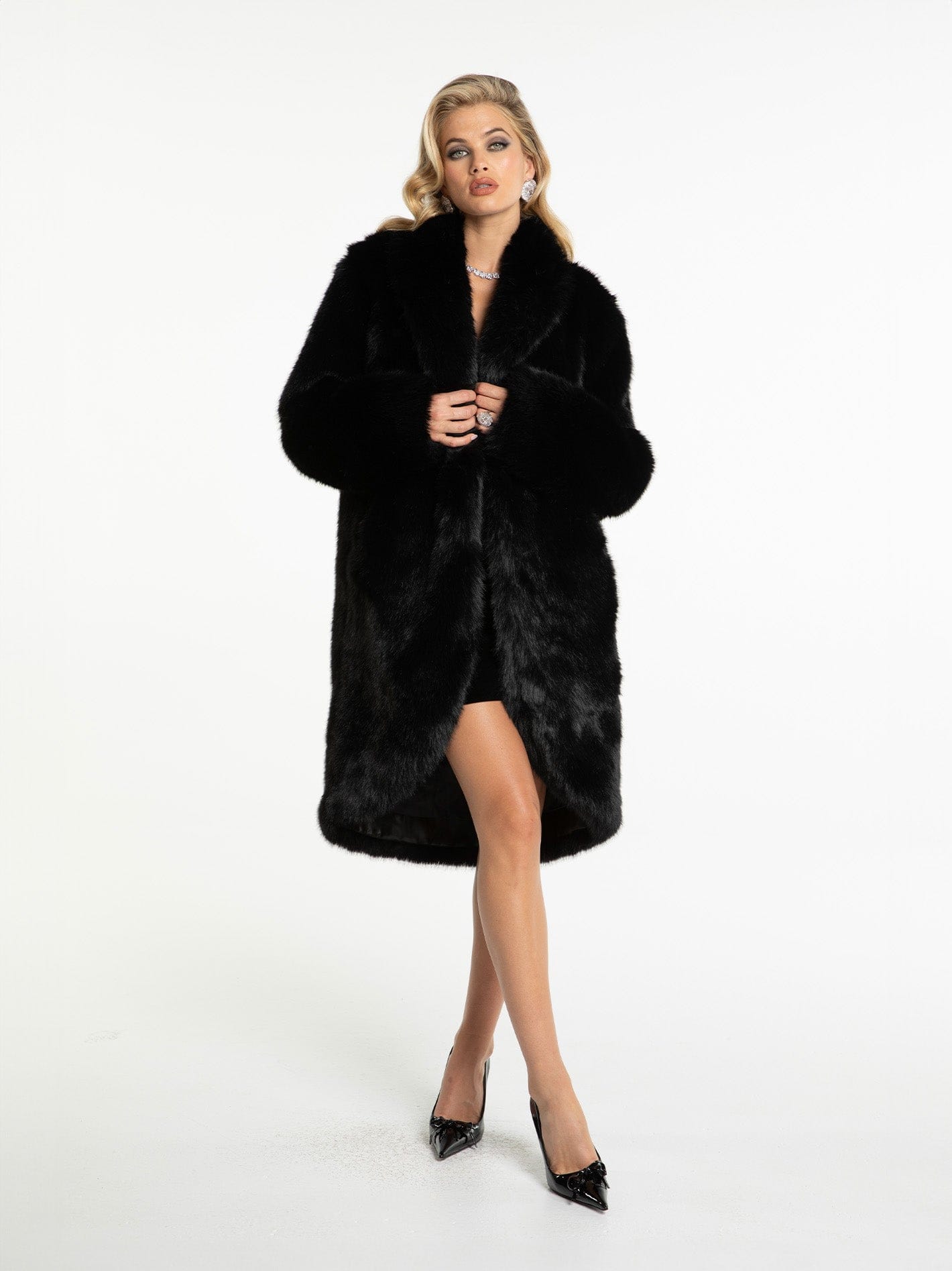 Sofia Fur Coat (Black) made by Nana Jacqueline