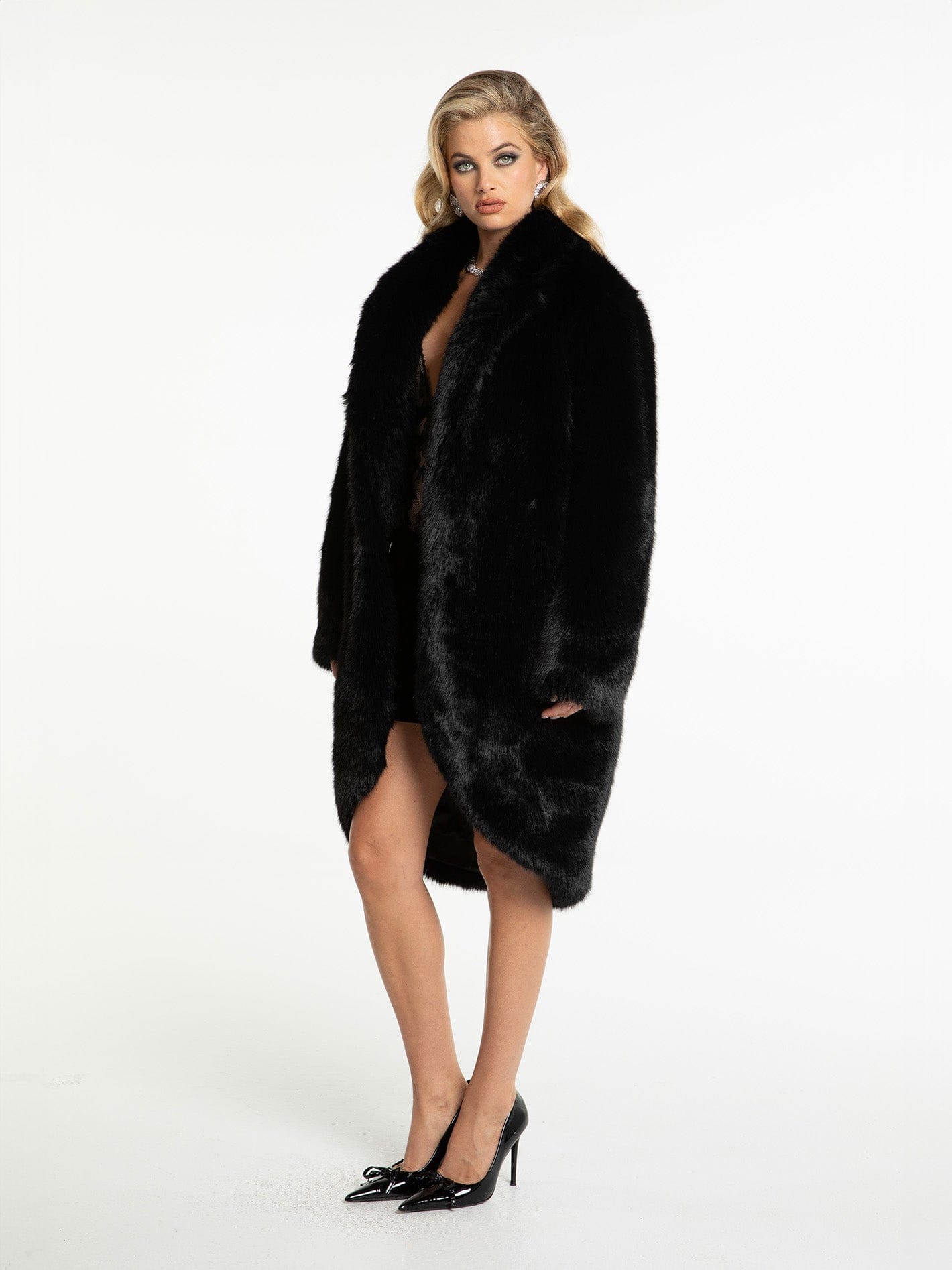 Sofia Fur Coat (Black) made by Nana Jacqueline