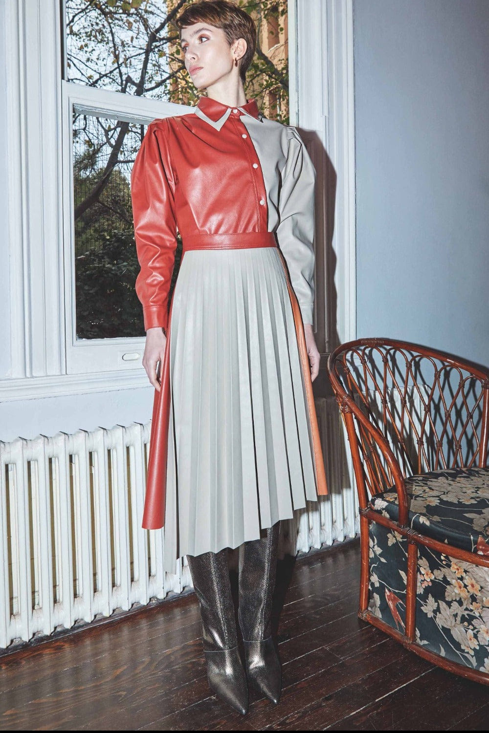 Magno Pleated Midi Skirt made by Nazli Ceren