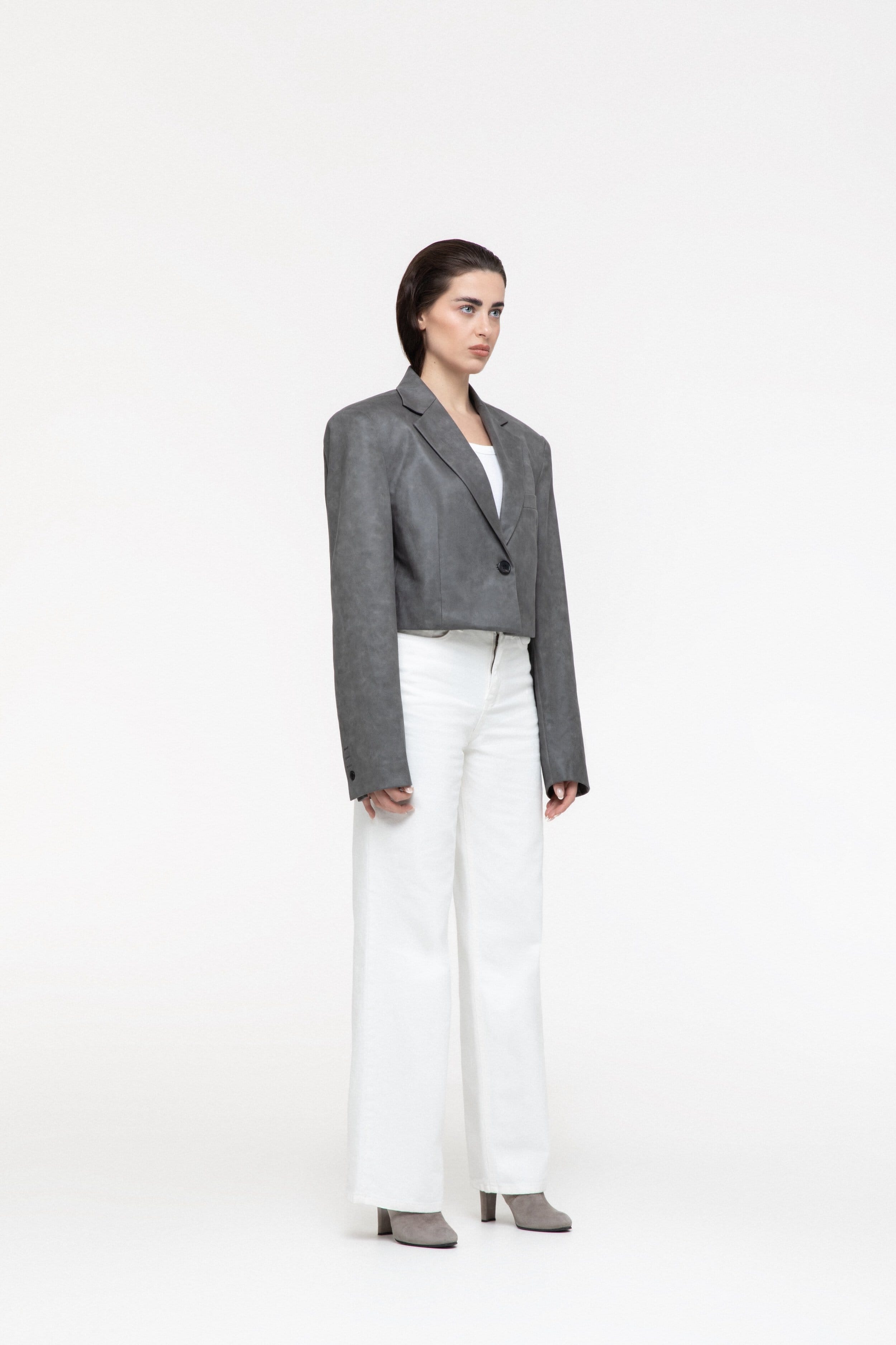 Suede effect cropped jacket made by AFTERHOURS