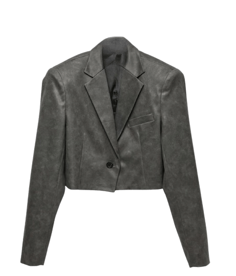 Suede effect cropped jacket made by AFTERHOURS