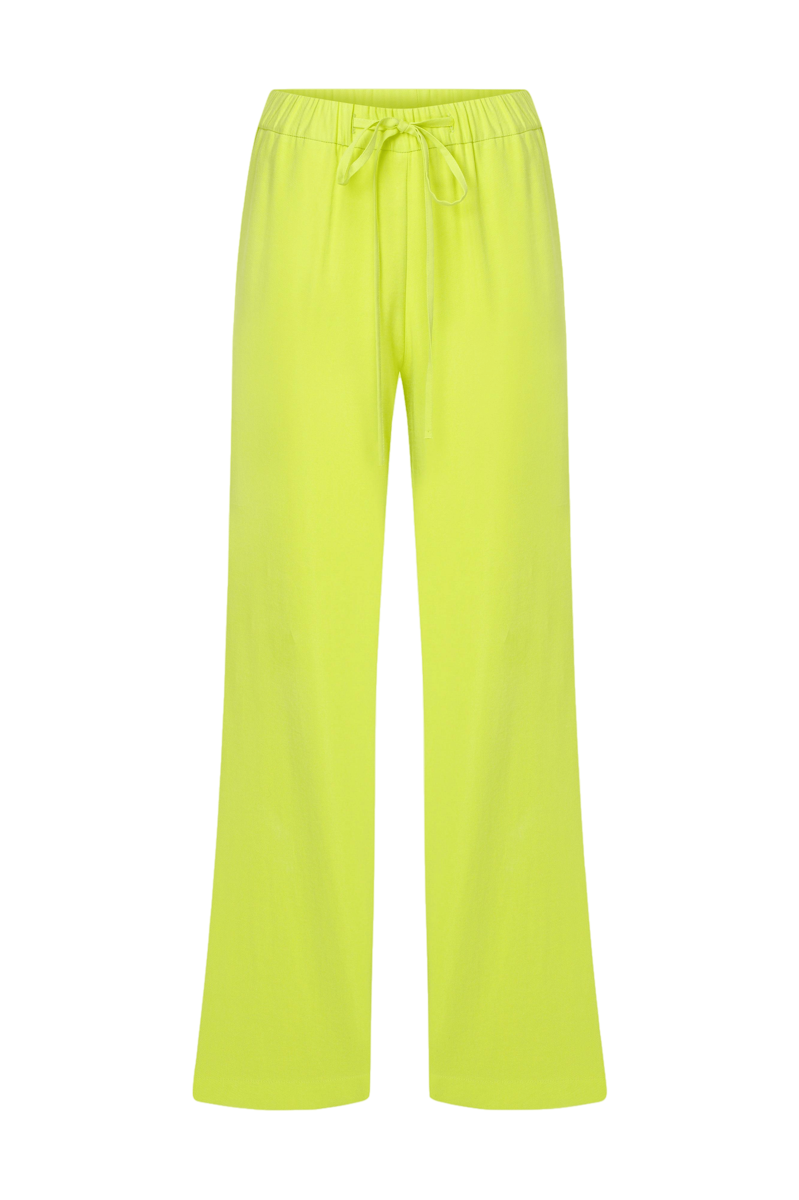 Kyra Cropped Trousers in Lime made by Nazli Ceren