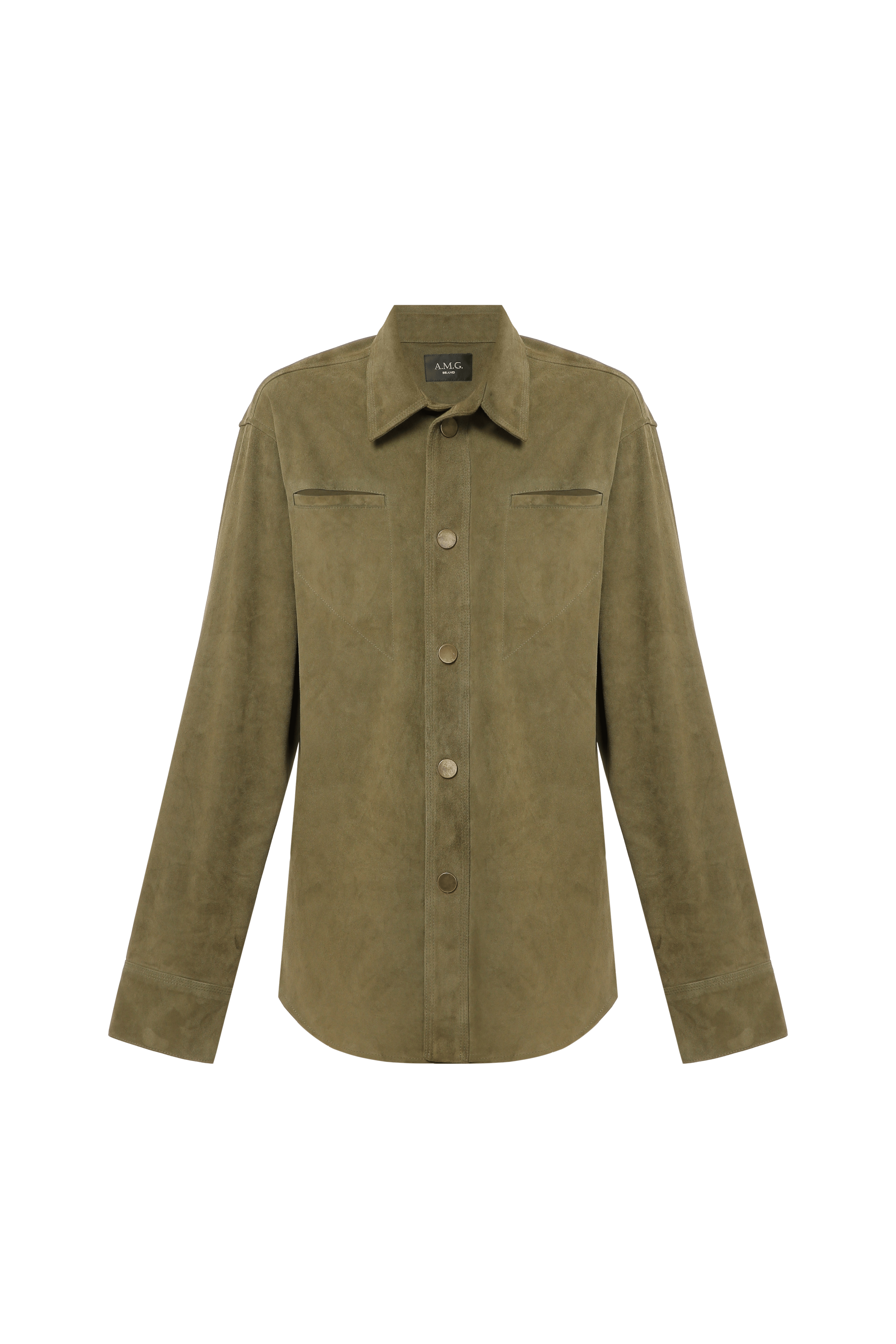 Suede khaki shirt made by A.M.G