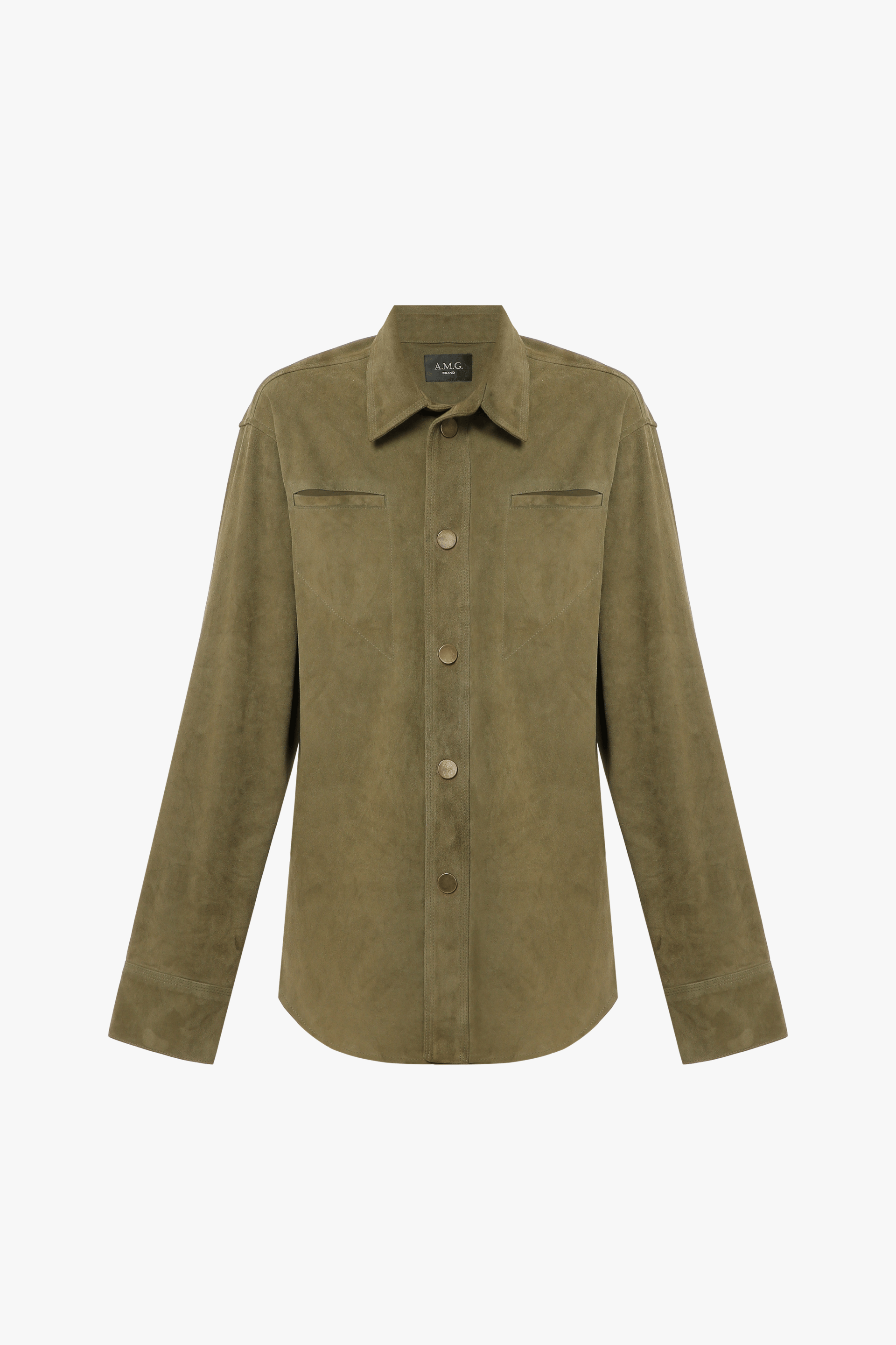 Suede khaki shirt made by A.M.G