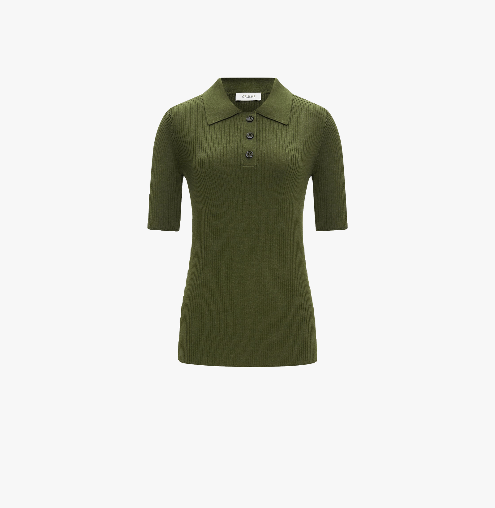 SILK AND WOOL POLO SHIRT in Green made by CRUSH Collection