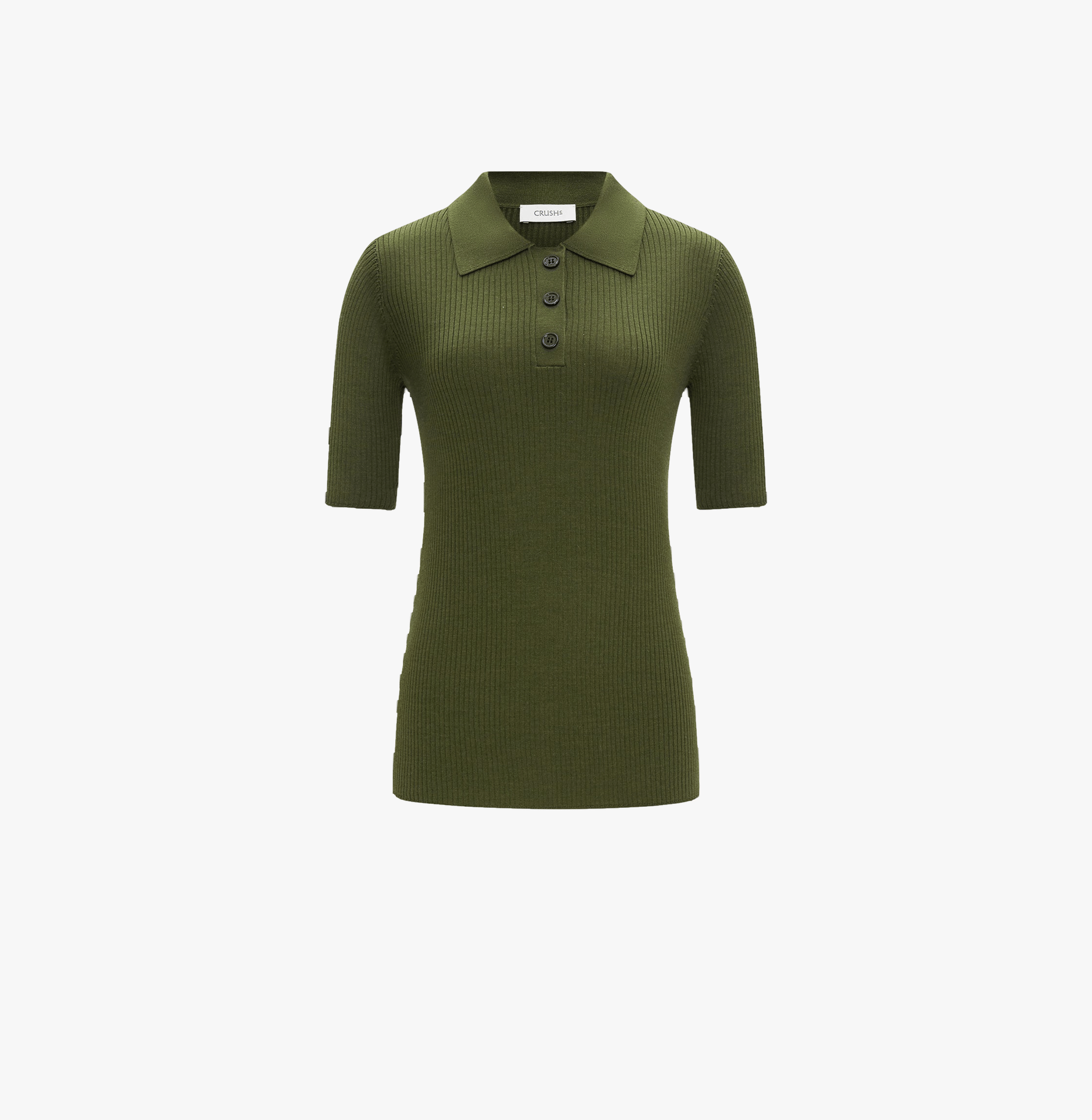 SILK AND WOOL POLO SHIRT in Green made by CRUSH Collection