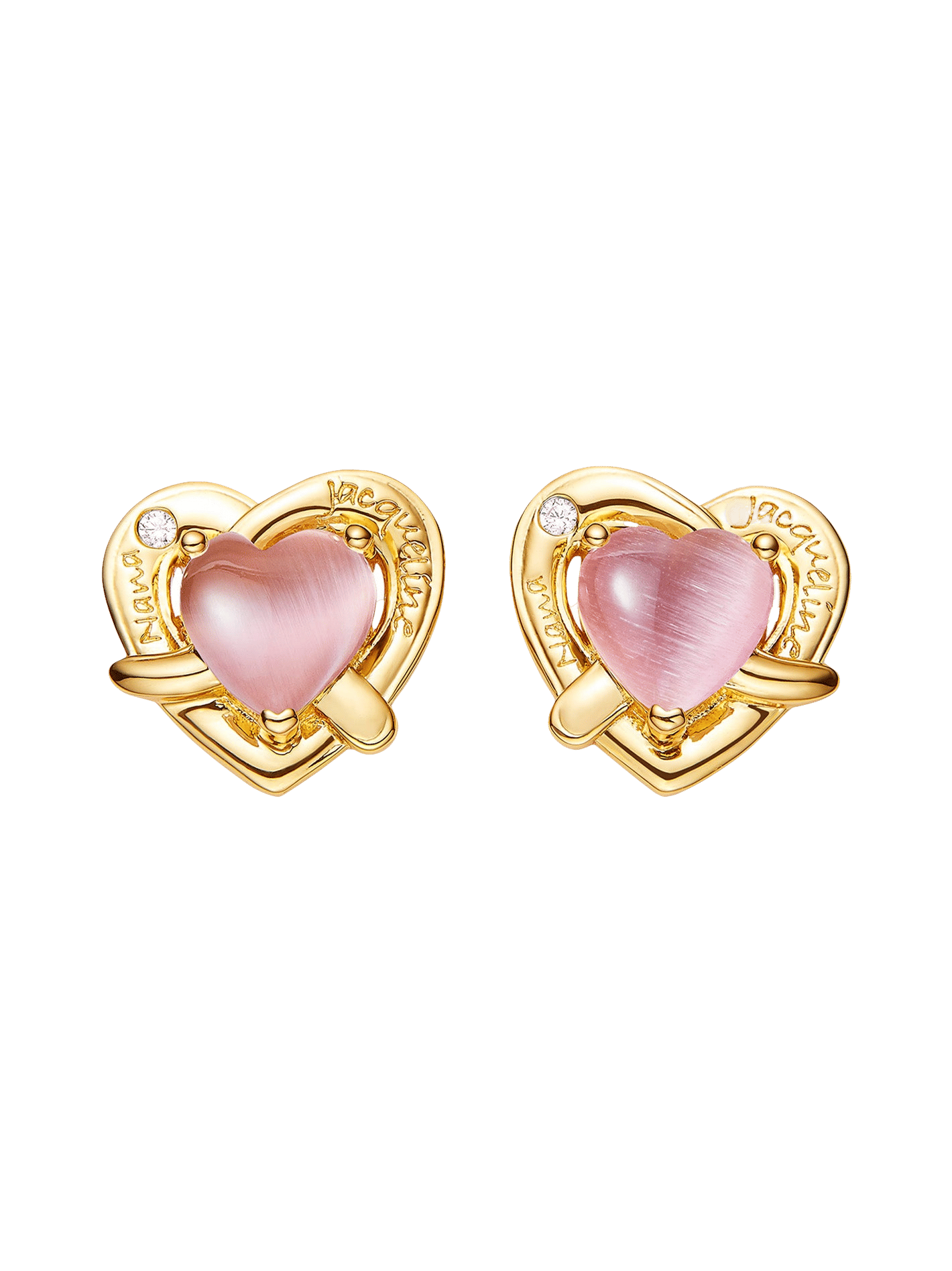 Ambre Heart Earrings (Pink) made by Nana Jacqueline