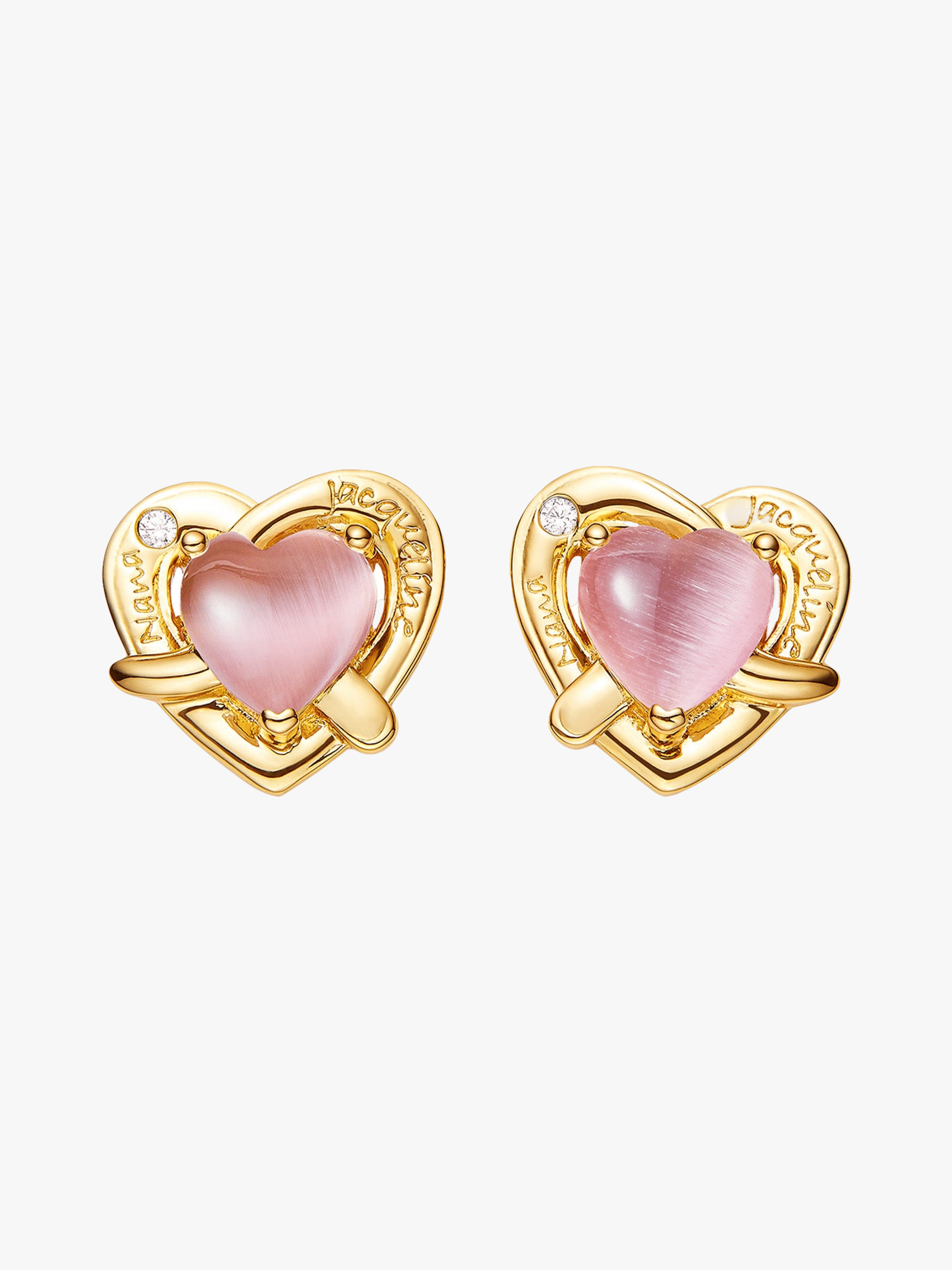 Ambre Heart Earrings (Pink) made by Nana Jacqueline