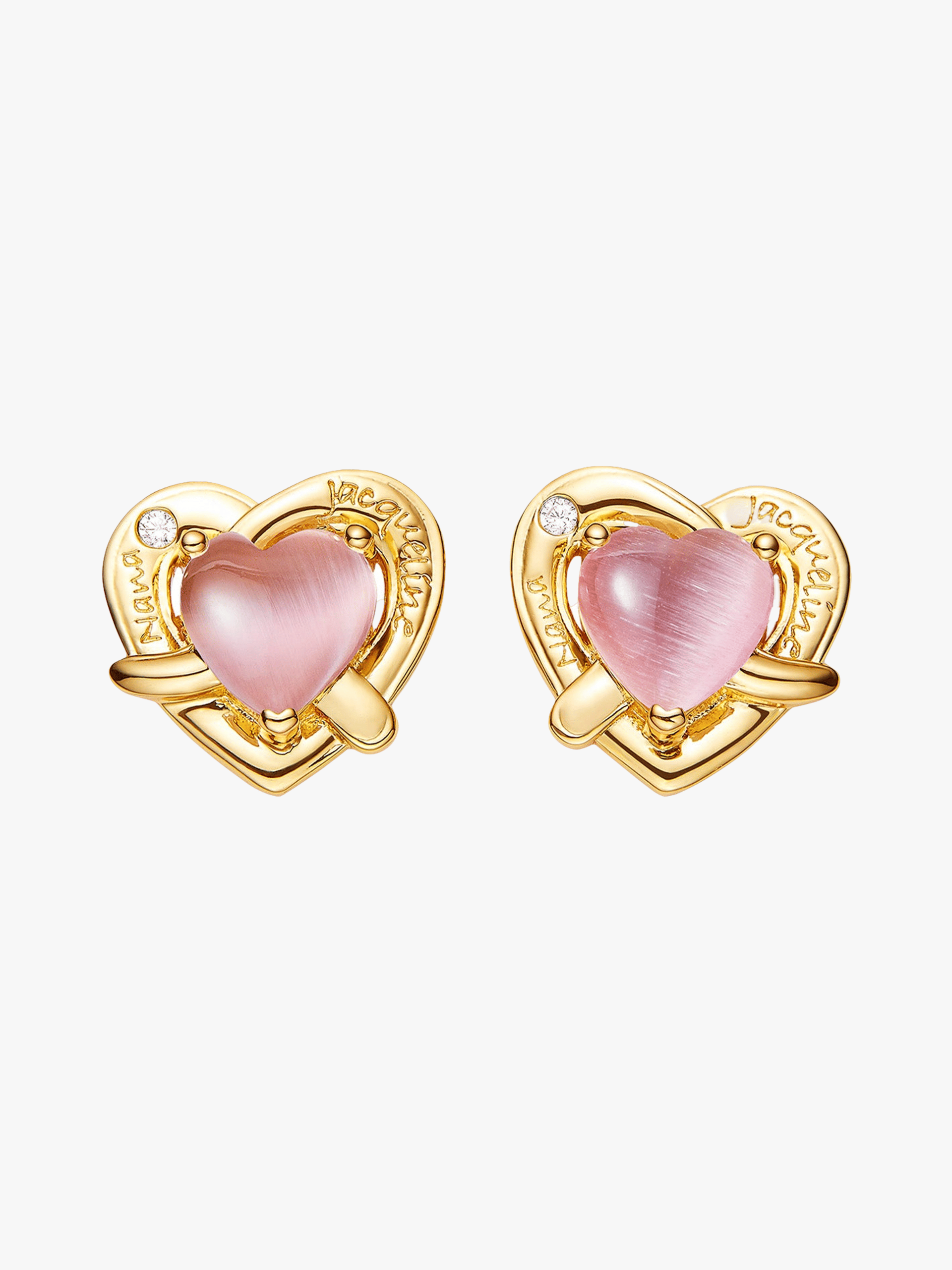 Ambre Heart Earrings (Pink) made by Nana Jacqueline
