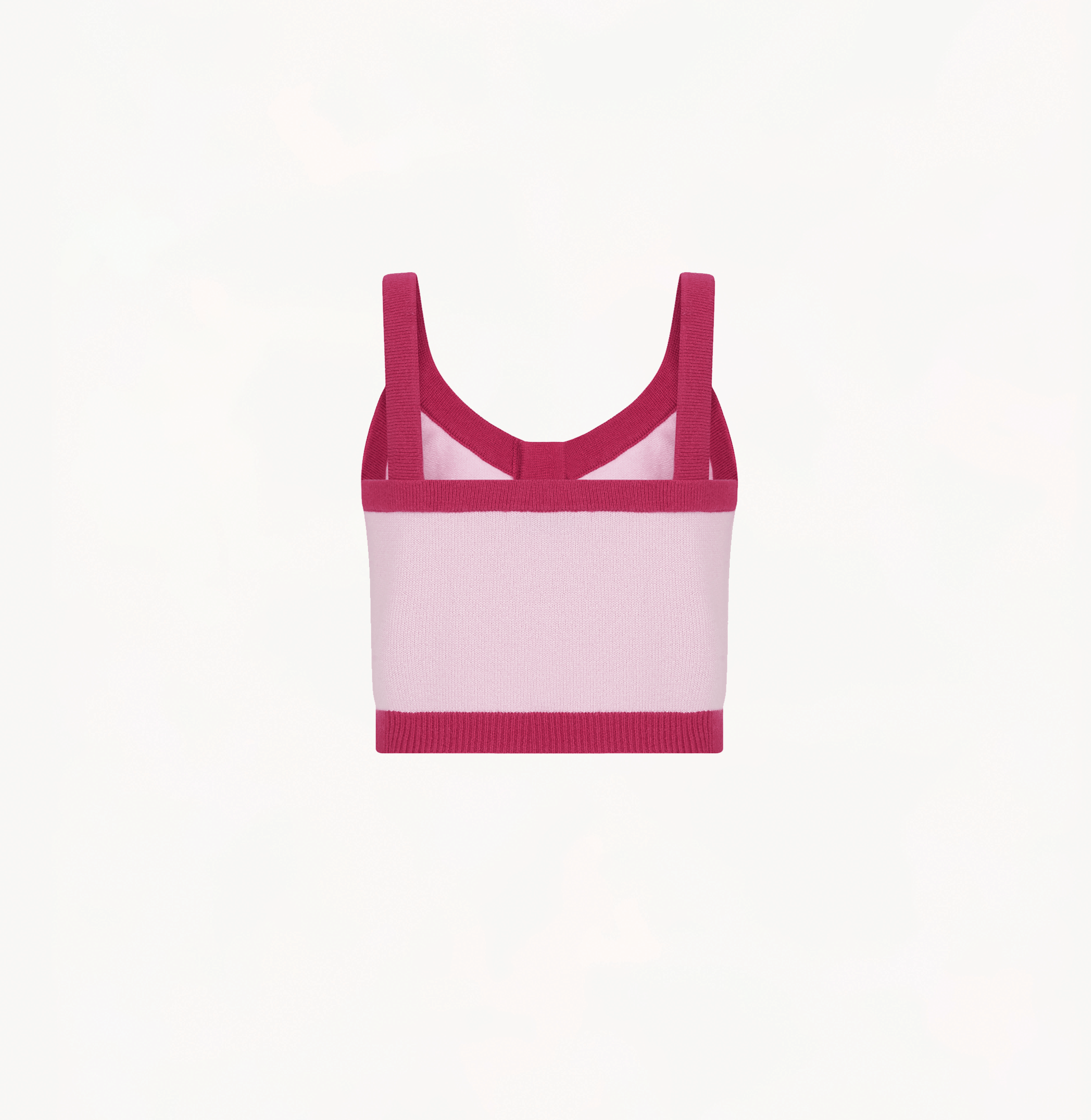 BUTTON-EMBELLISHED COLORBLOCKED V-NECK TANK TOP made by CRUSH Collection