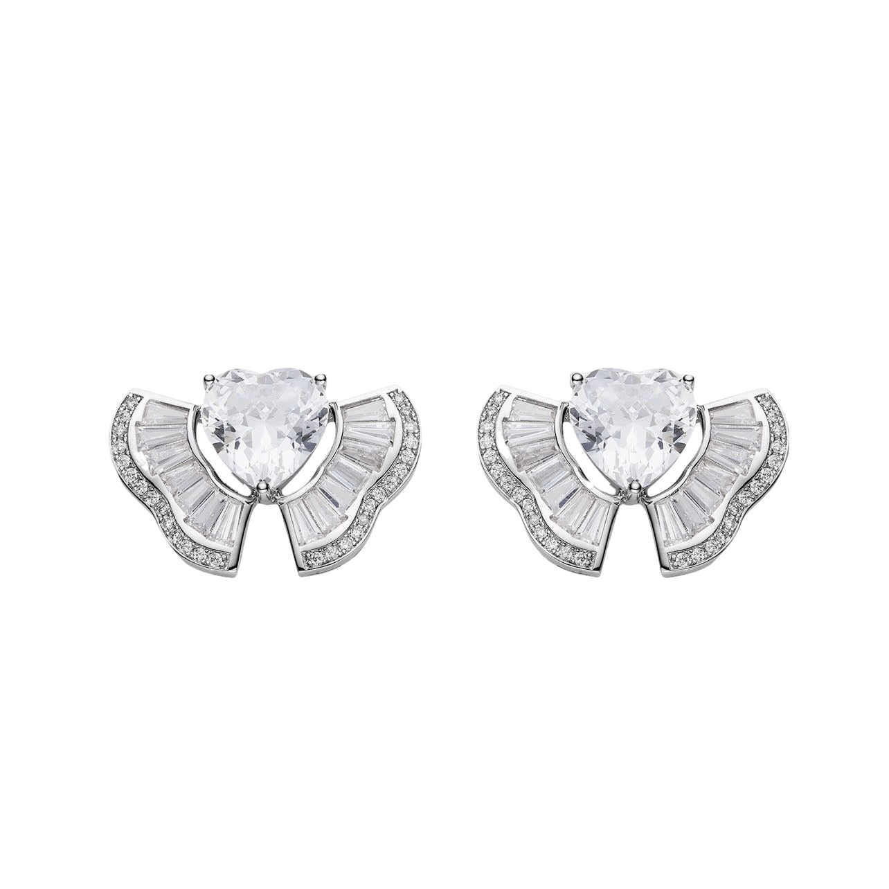 Juliet Heart Earrings in White made by Nana Jacqueline