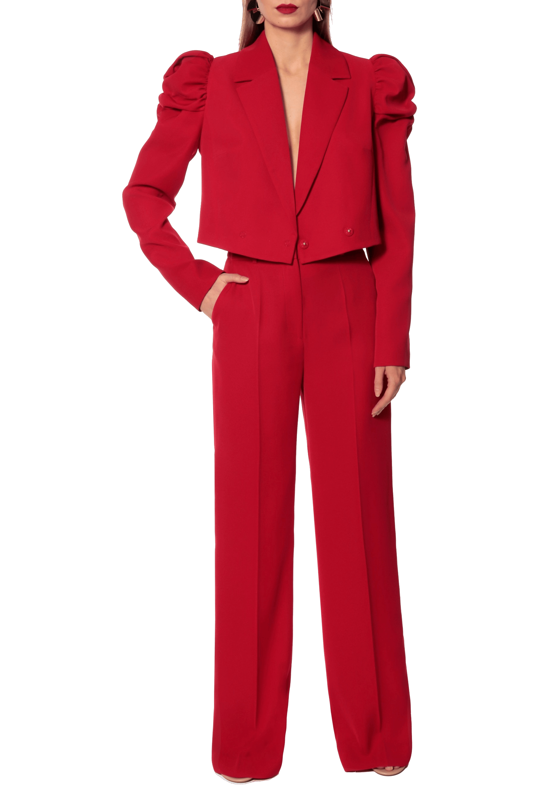 Pants Suzie Ribbon Red made by HALEWSKI