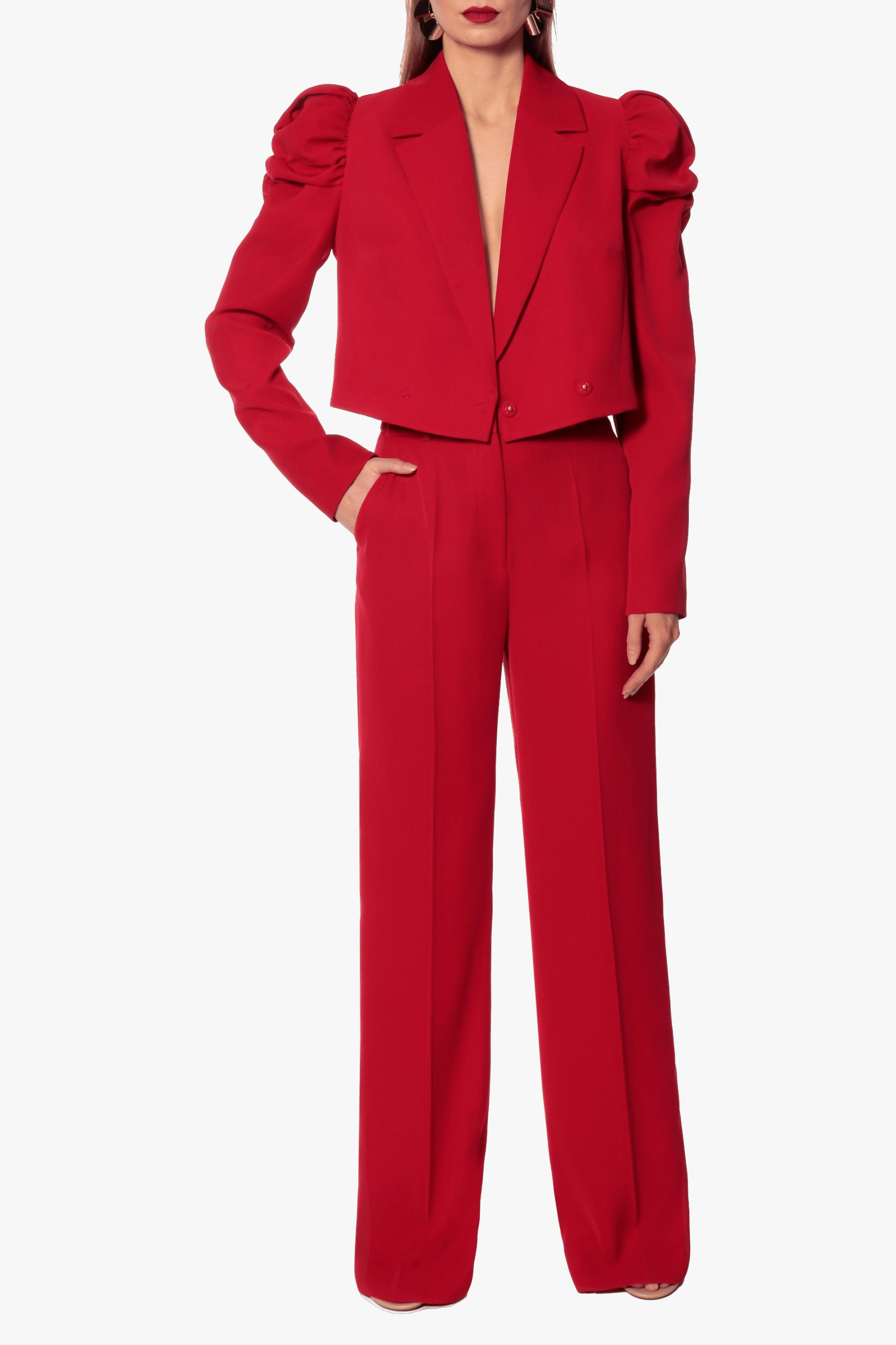 Pants Suzie Ribbon Red made by HALEWSKI