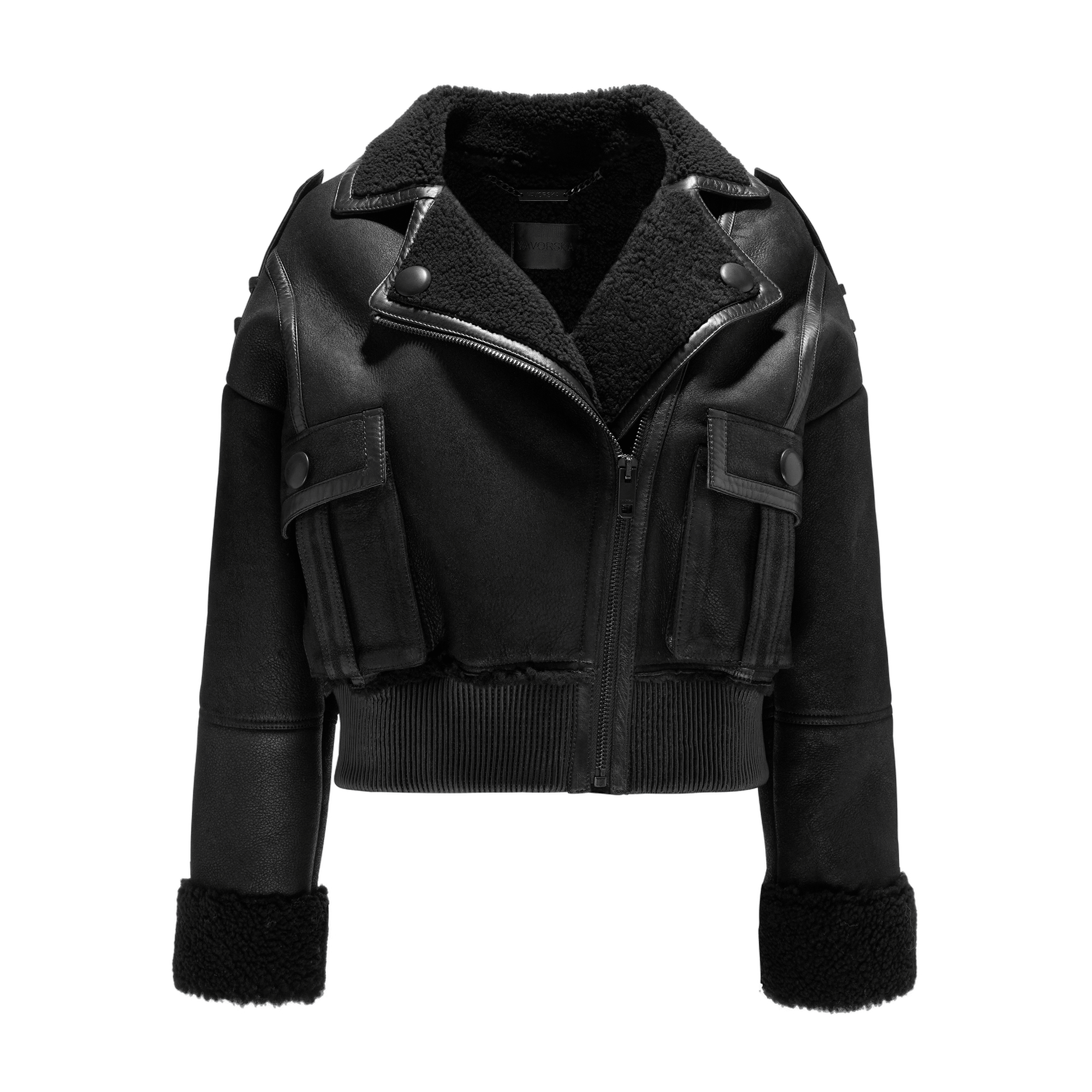 Lamb Leather Jacket In Black made by YAVORSKA