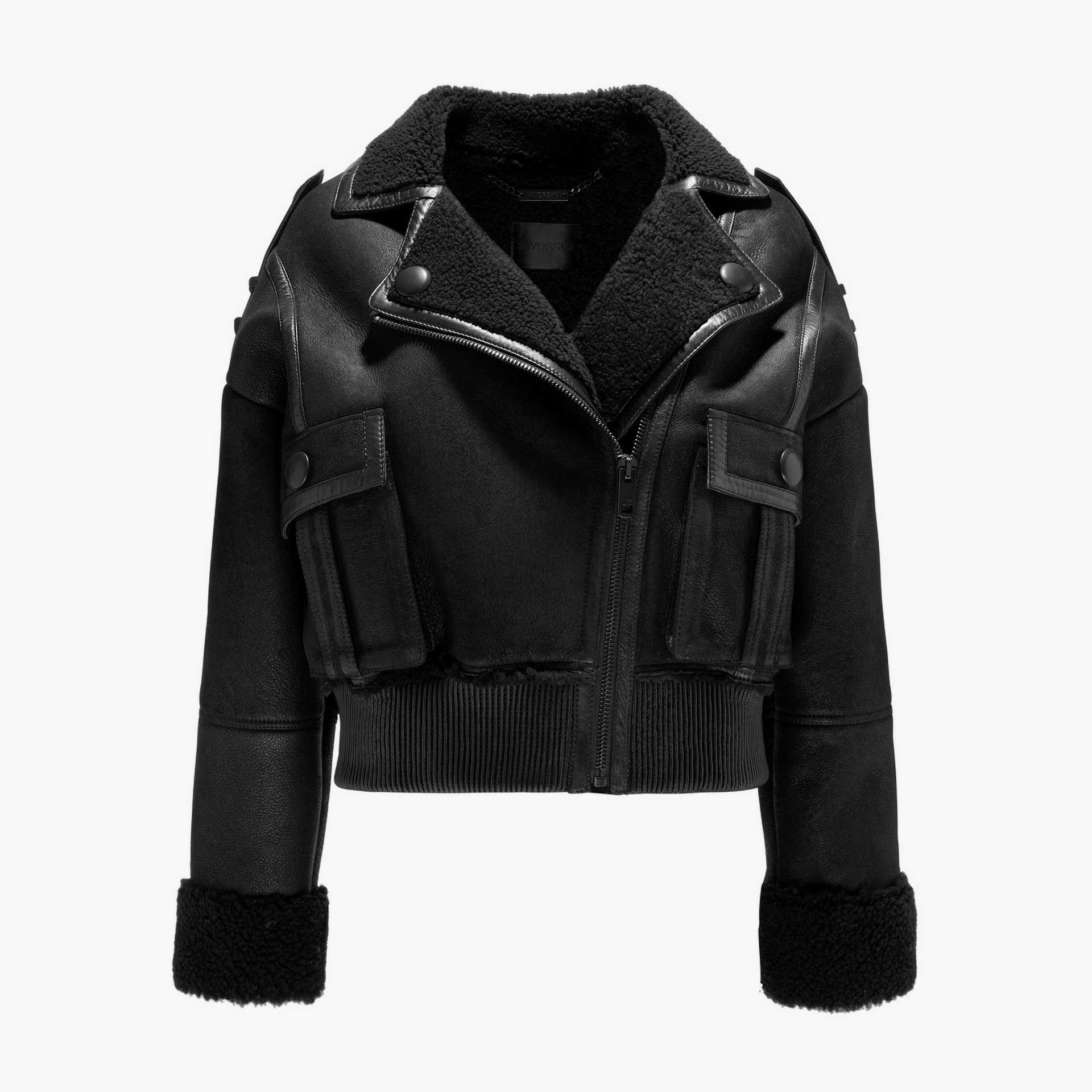 Lamb Leather Jacket In Black made by YAVORSKA