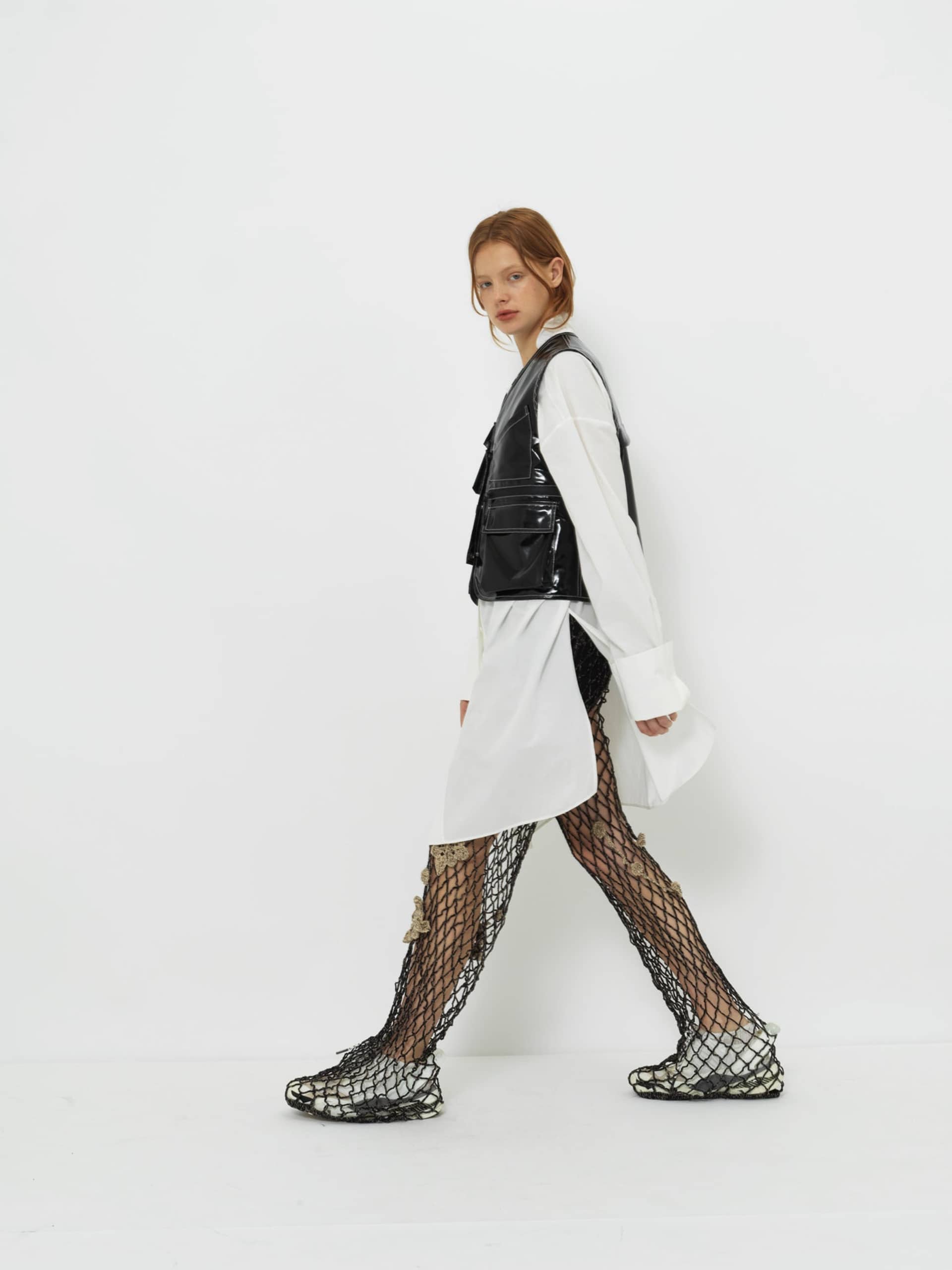 Glossy Linen Coated Utility Vest made by YIBRI