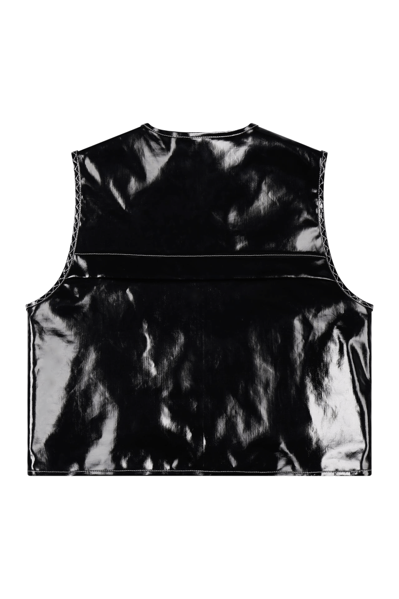 Glossy Linen Coated Utility Vest made by YIBRI