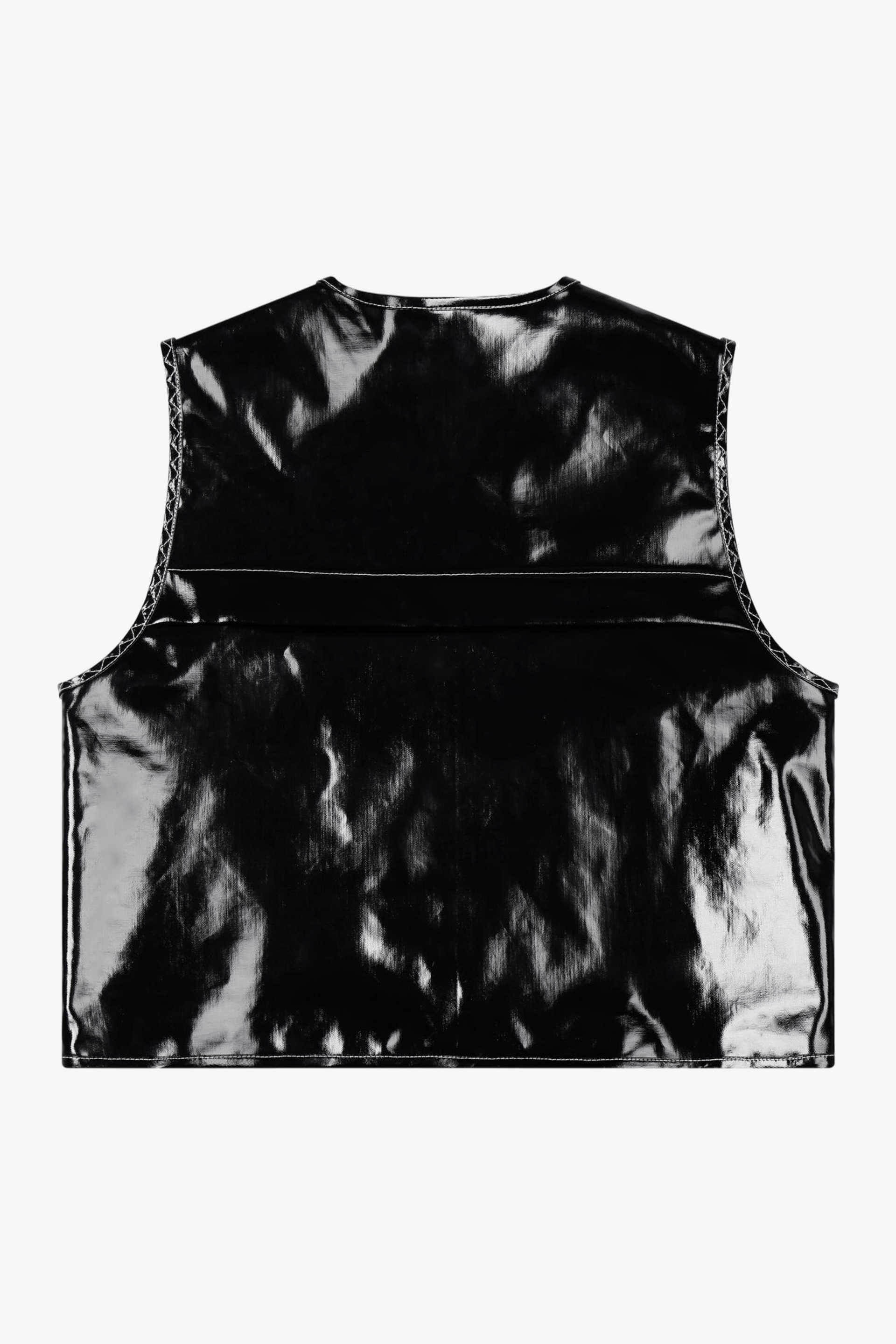 Glossy Linen Coated Utility Vest made by YIBRI