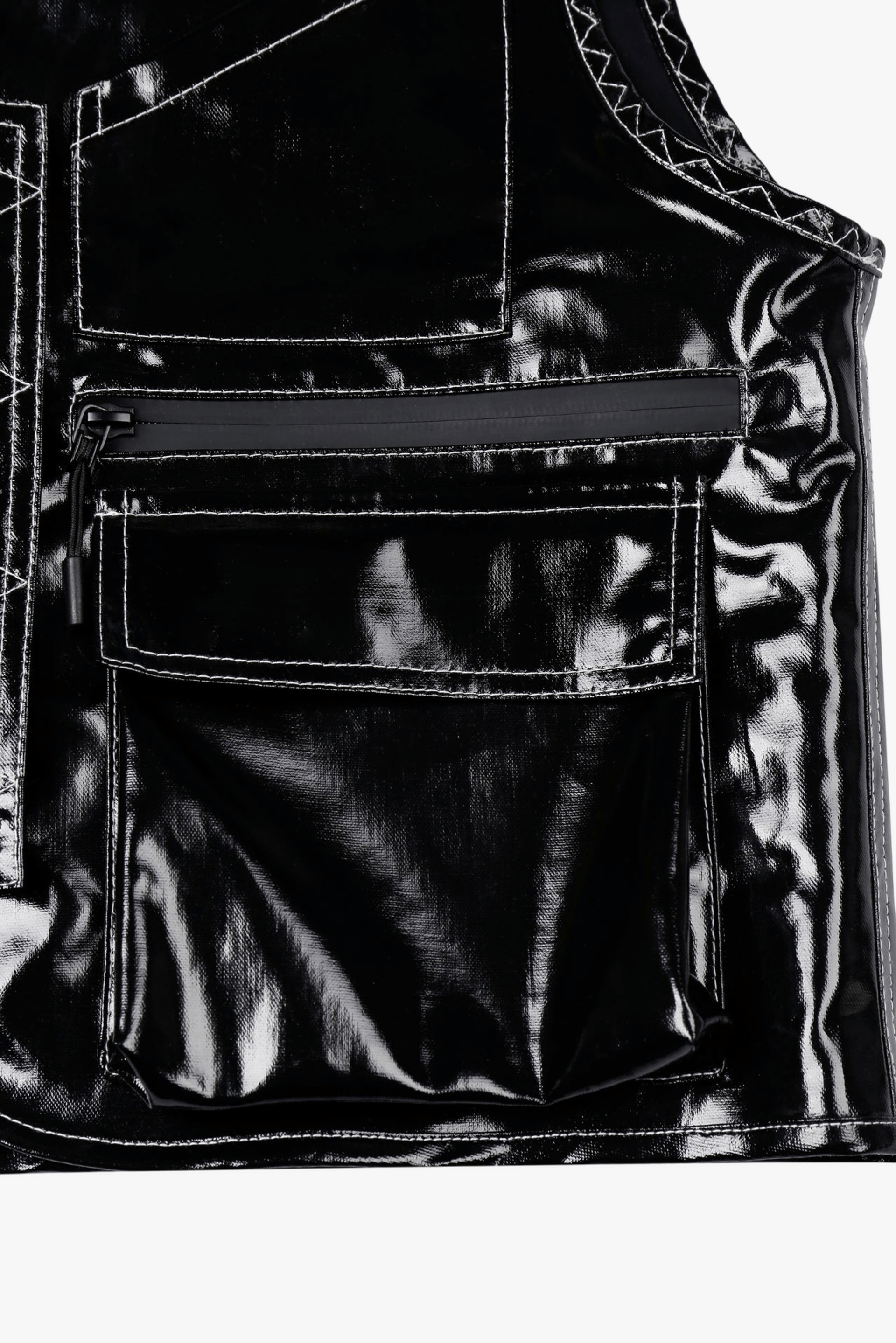 Glossy Linen Coated Utility Vest made by YIBRI