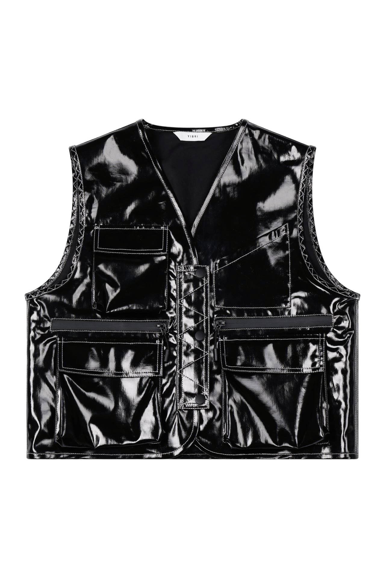 Glossy Linen Coated Utility Vest made by YIBRI