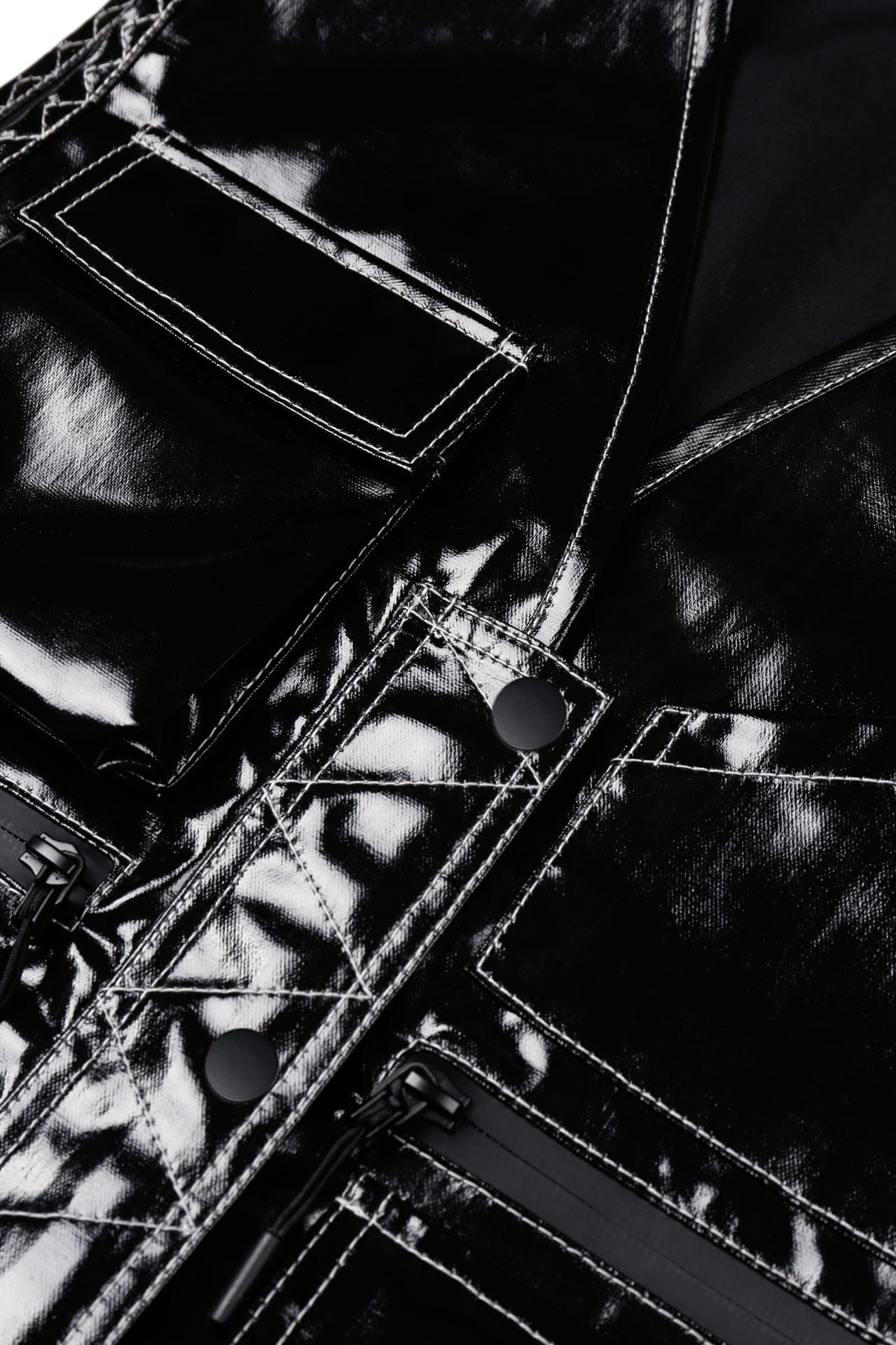 Glossy Linen Coated Utility Vest made by YIBRI