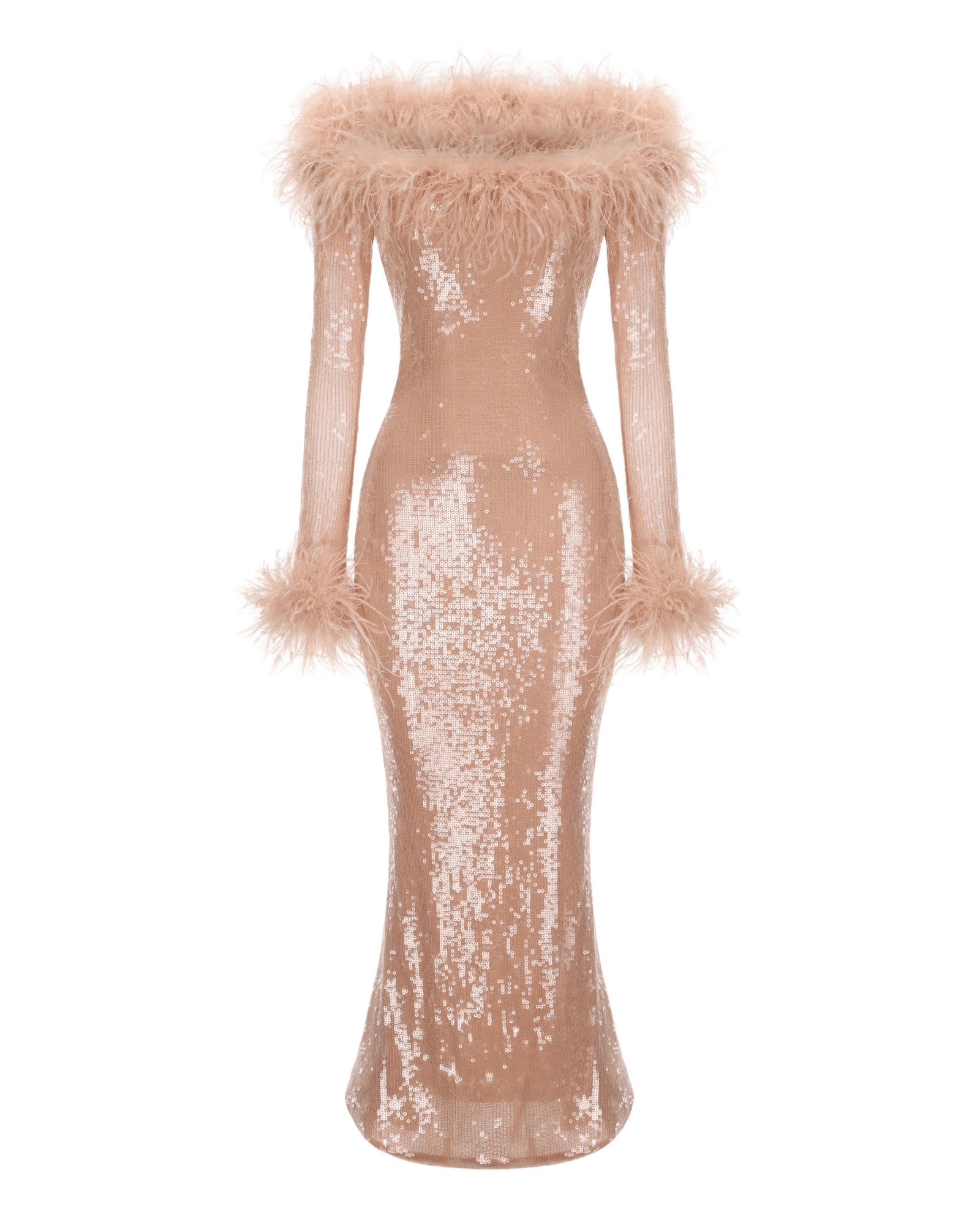 Neva Sequin Maxi Dress (Nude) made by Nana Jacqueline