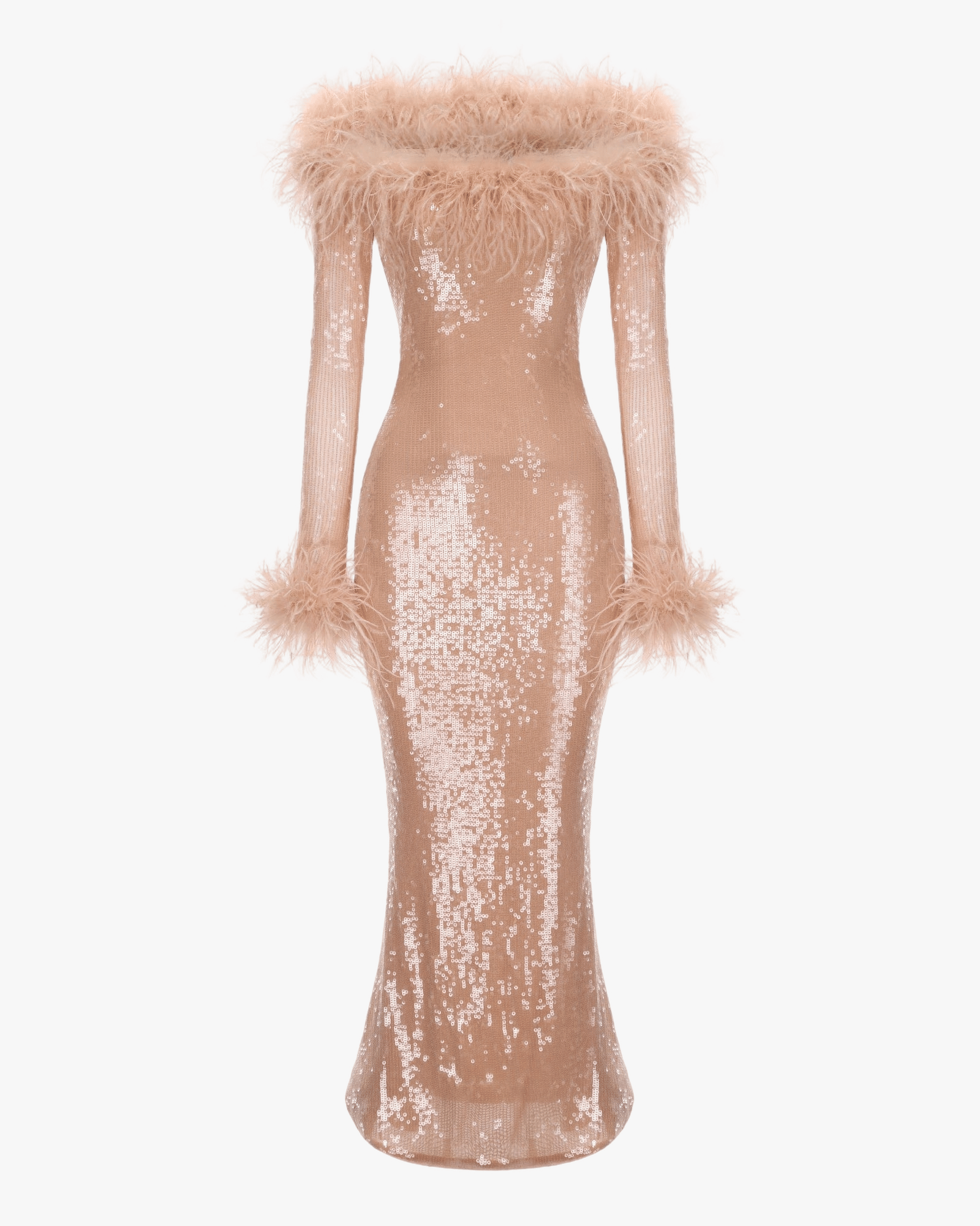 Neva Sequin Maxi Dress (Nude) made by Nana Jacqueline