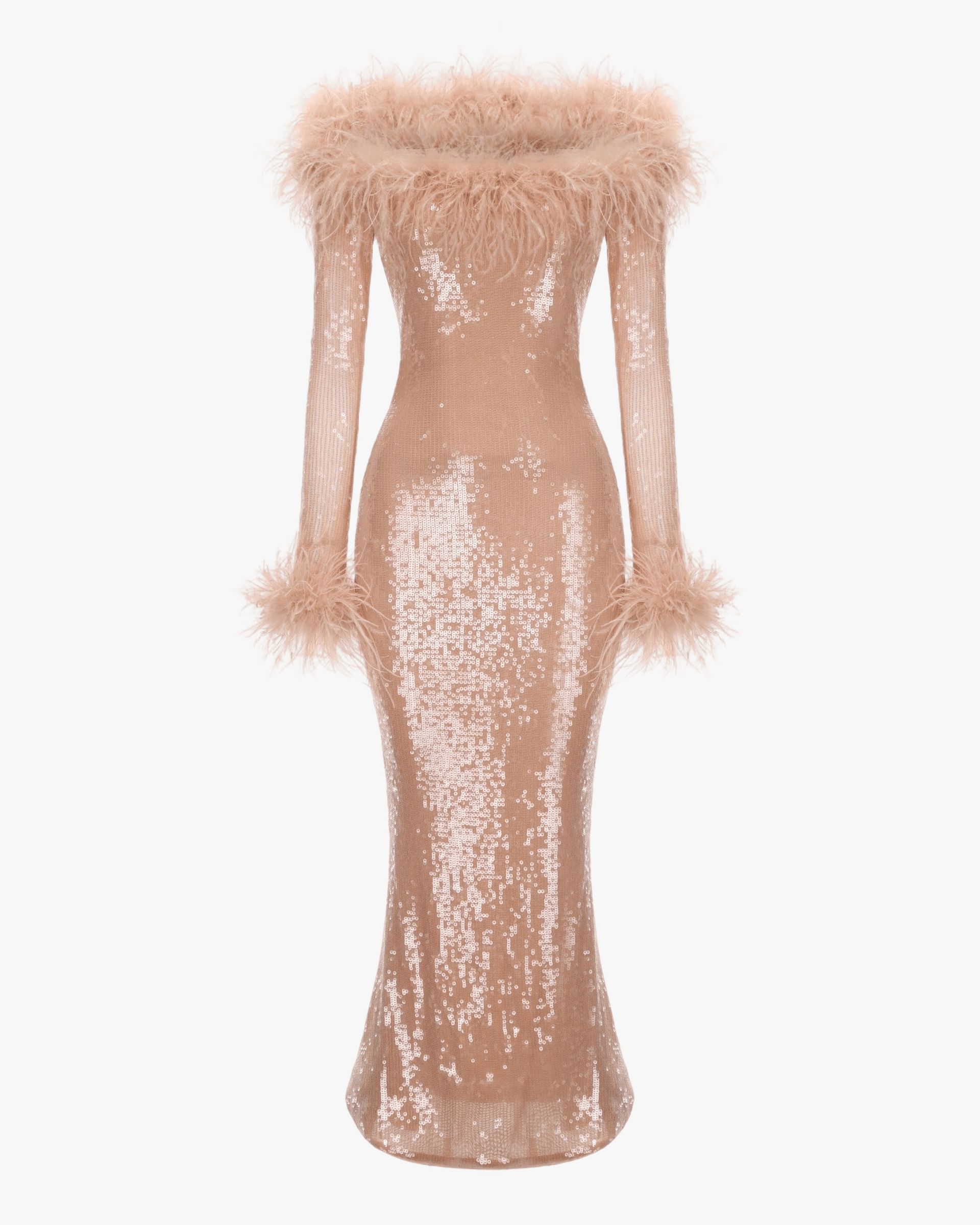 Neva Sequin Maxi Dress (Nude) made by Nana Jacqueline