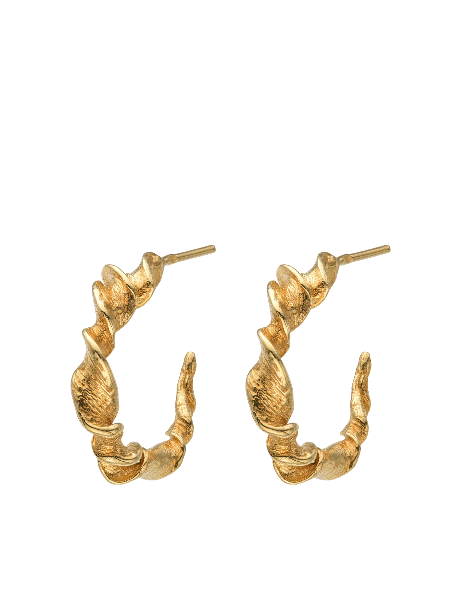 Twisted Hoop Earrings 14 ct Gold made by Eva Remenyi