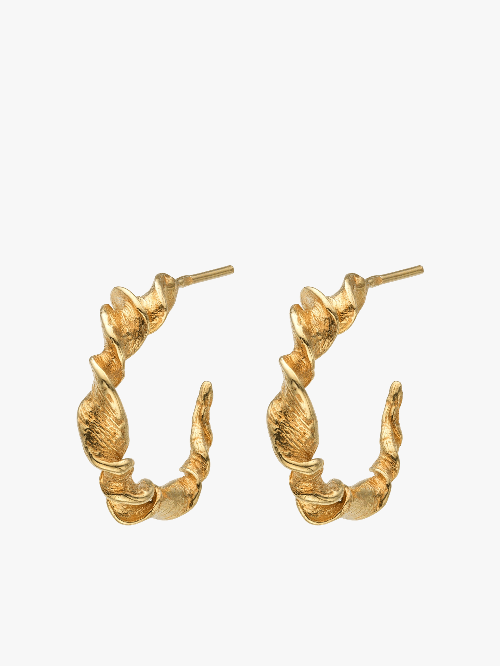 Twisted Hoop Earrings 14 ct Gold made by Eva Remenyi