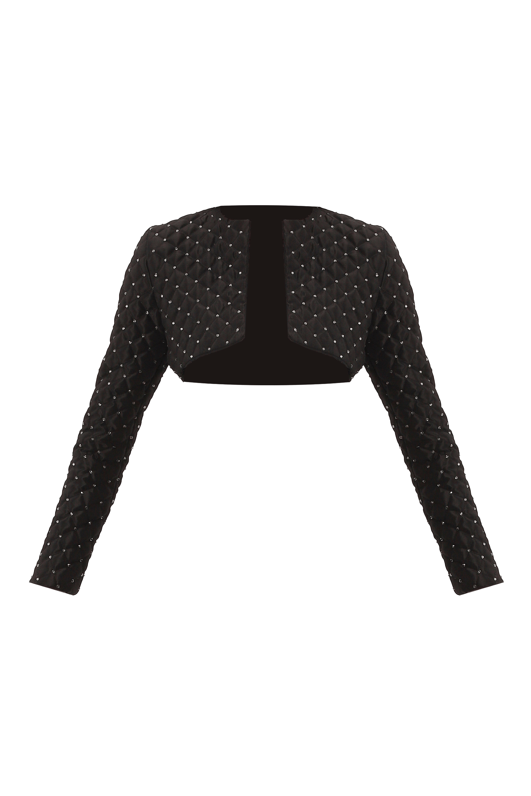 Black crystal quilted jacket made by Compte Spain