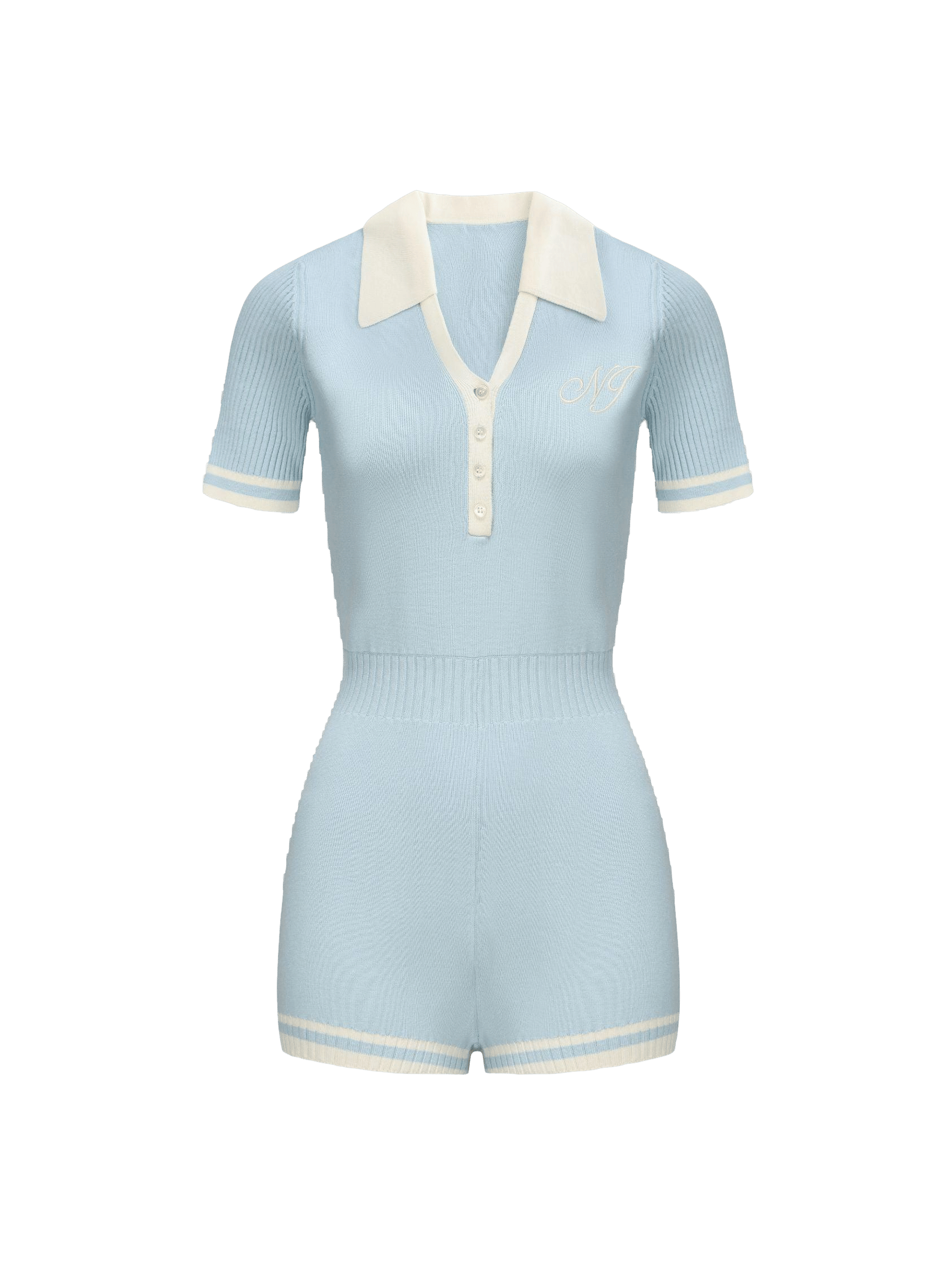 Lexi Knit Romper (Blue) in Blue made by Nana Jacqueline
