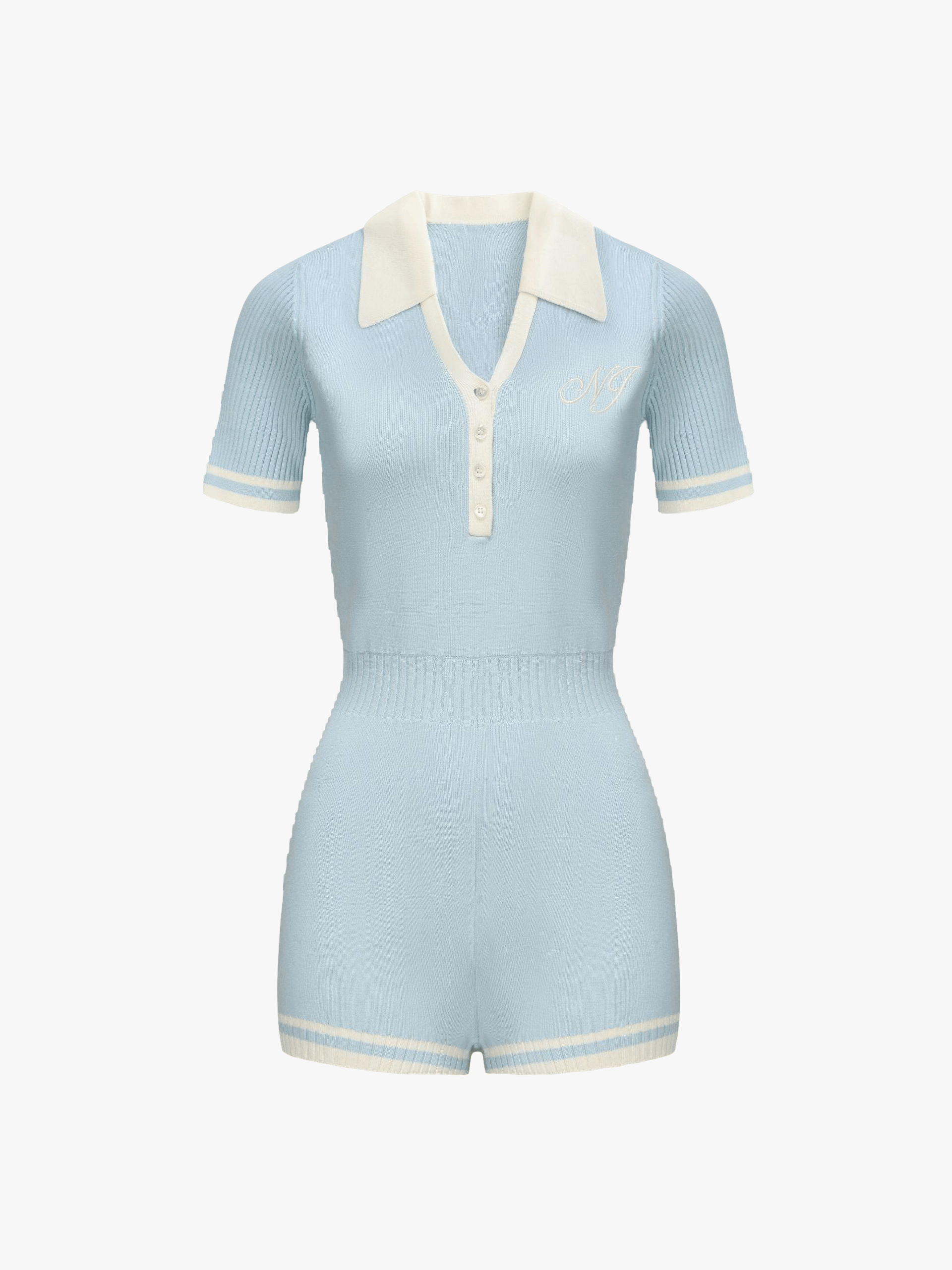 Lexi Knit Romper (Blue) in Blue made by Nana Jacqueline