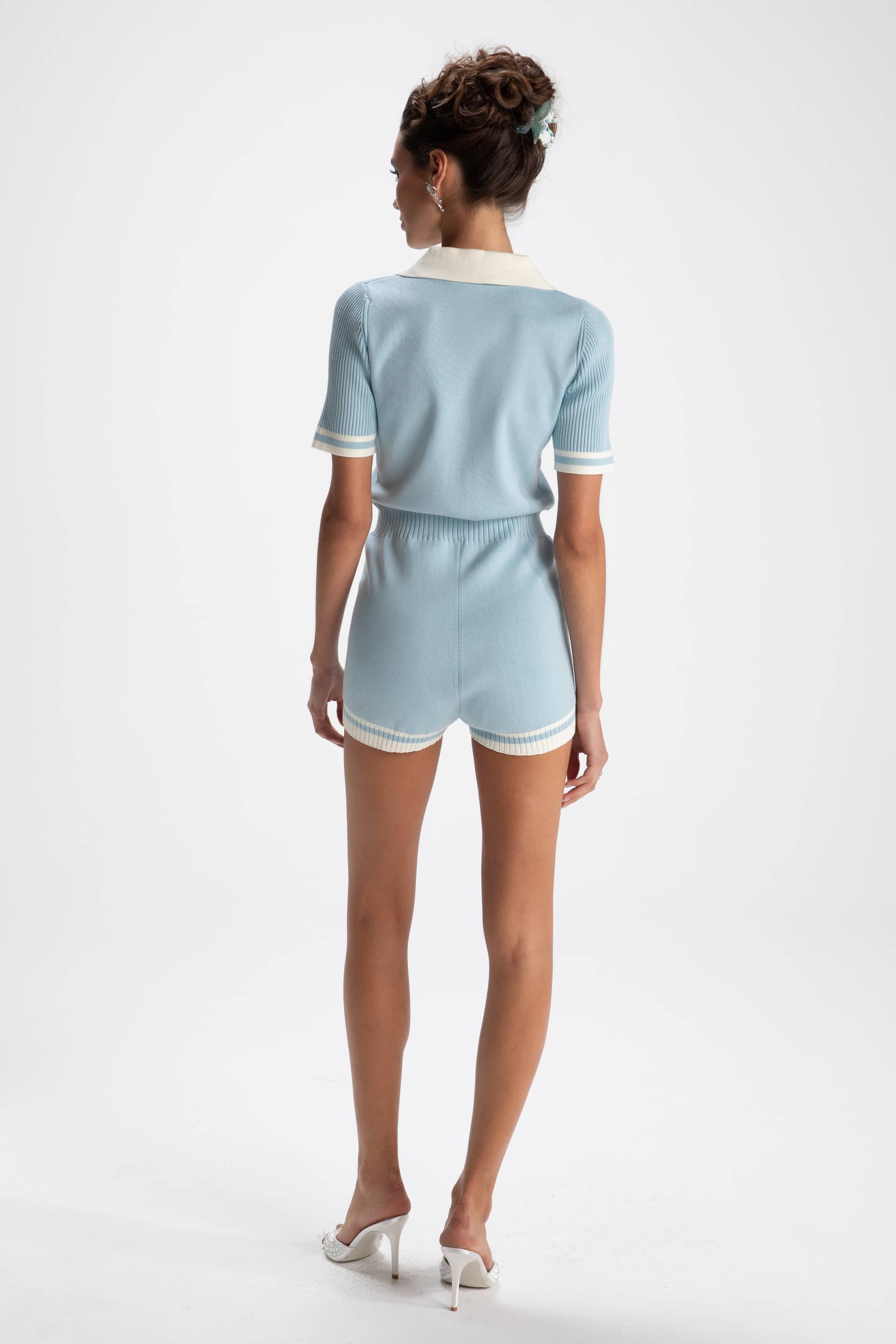 Lexi Knit Romper (Blue) in Blue made by Nana Jacqueline