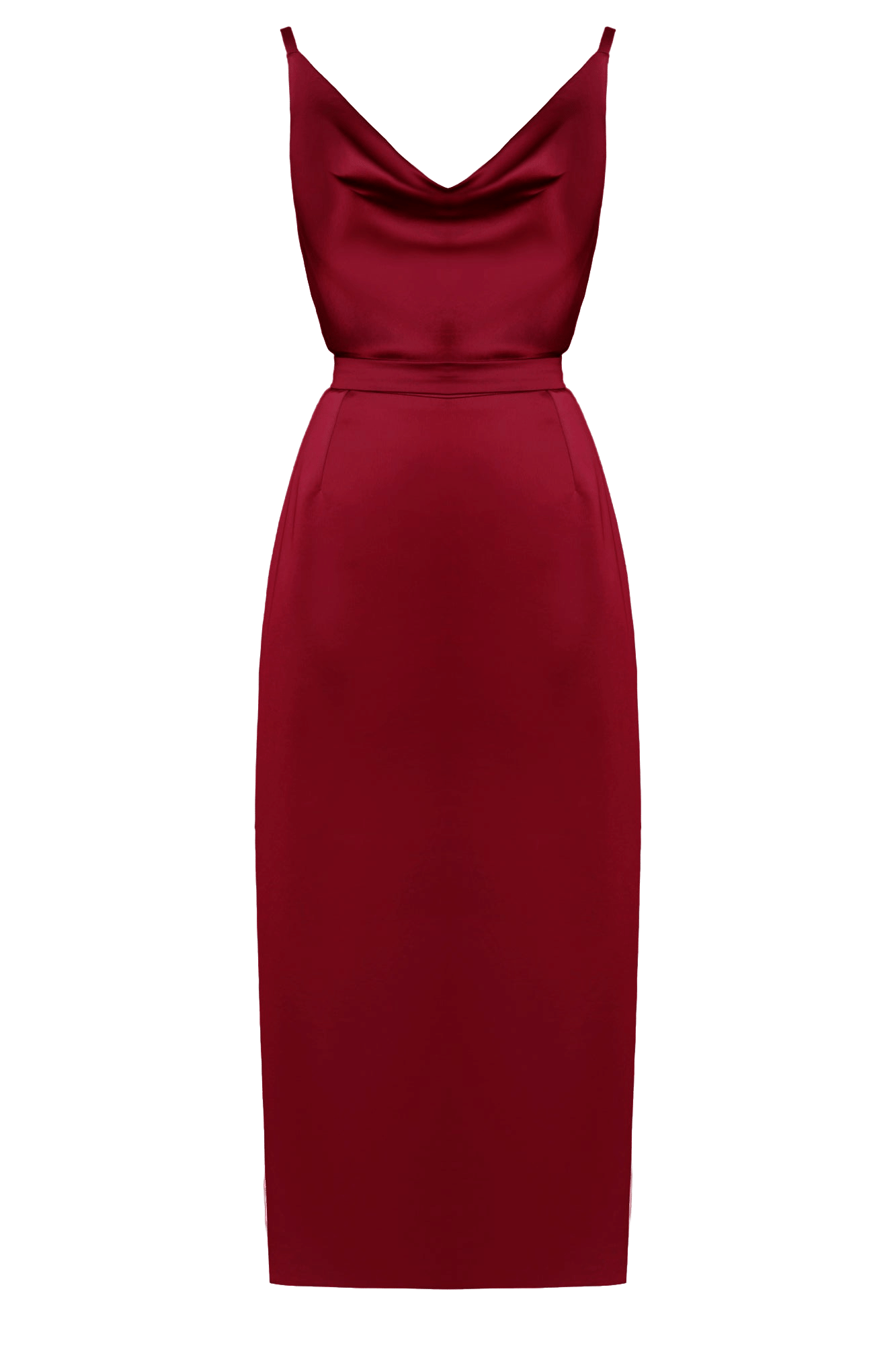 KAMEA Red satin cocktail dress made by UNDRESS