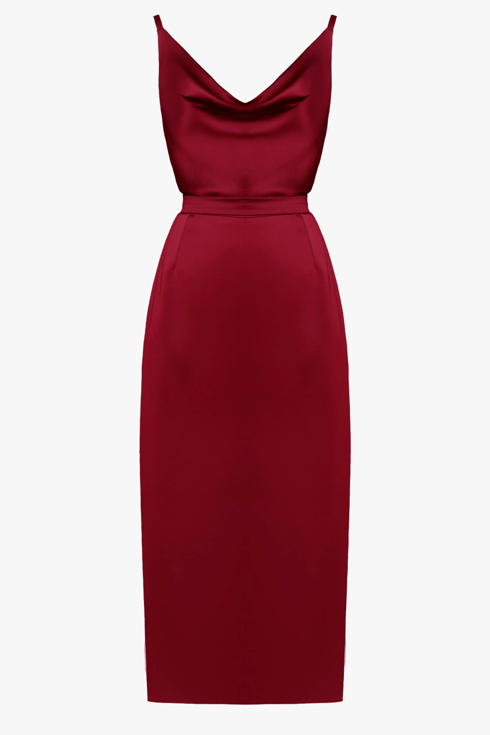 KAMEA Red satin cocktail dress made by UNDRESS